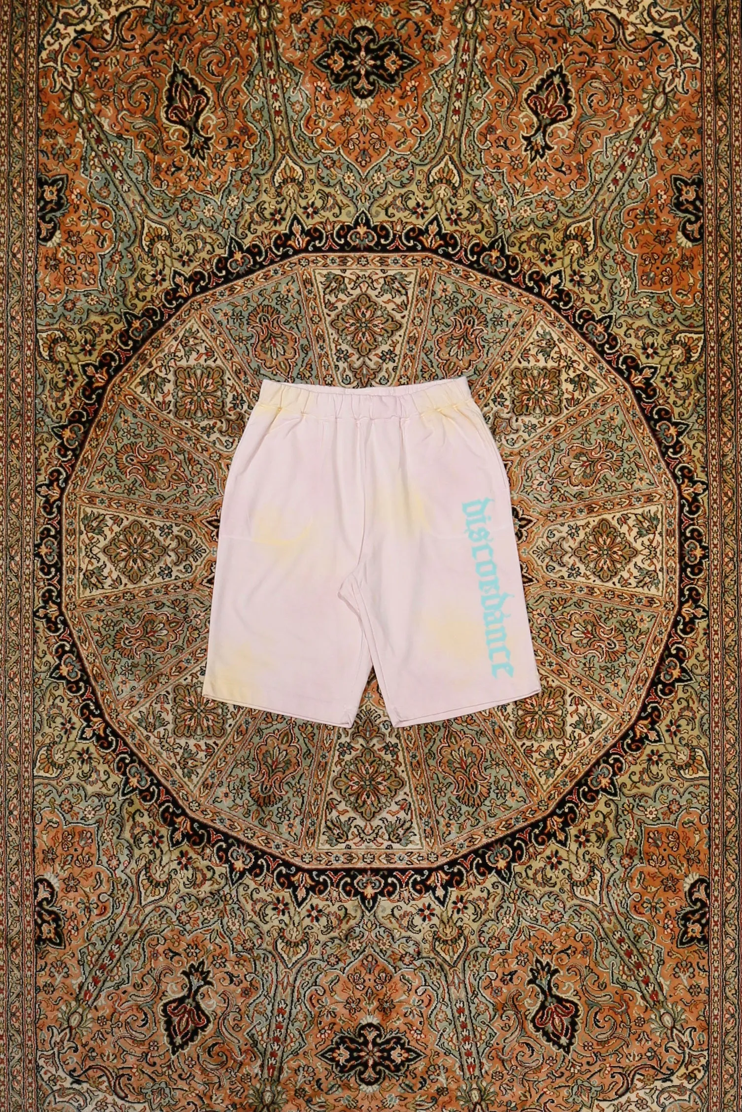 Children of the discordance HAND DYEING & LOGO PRINT SHORTS (PINK)