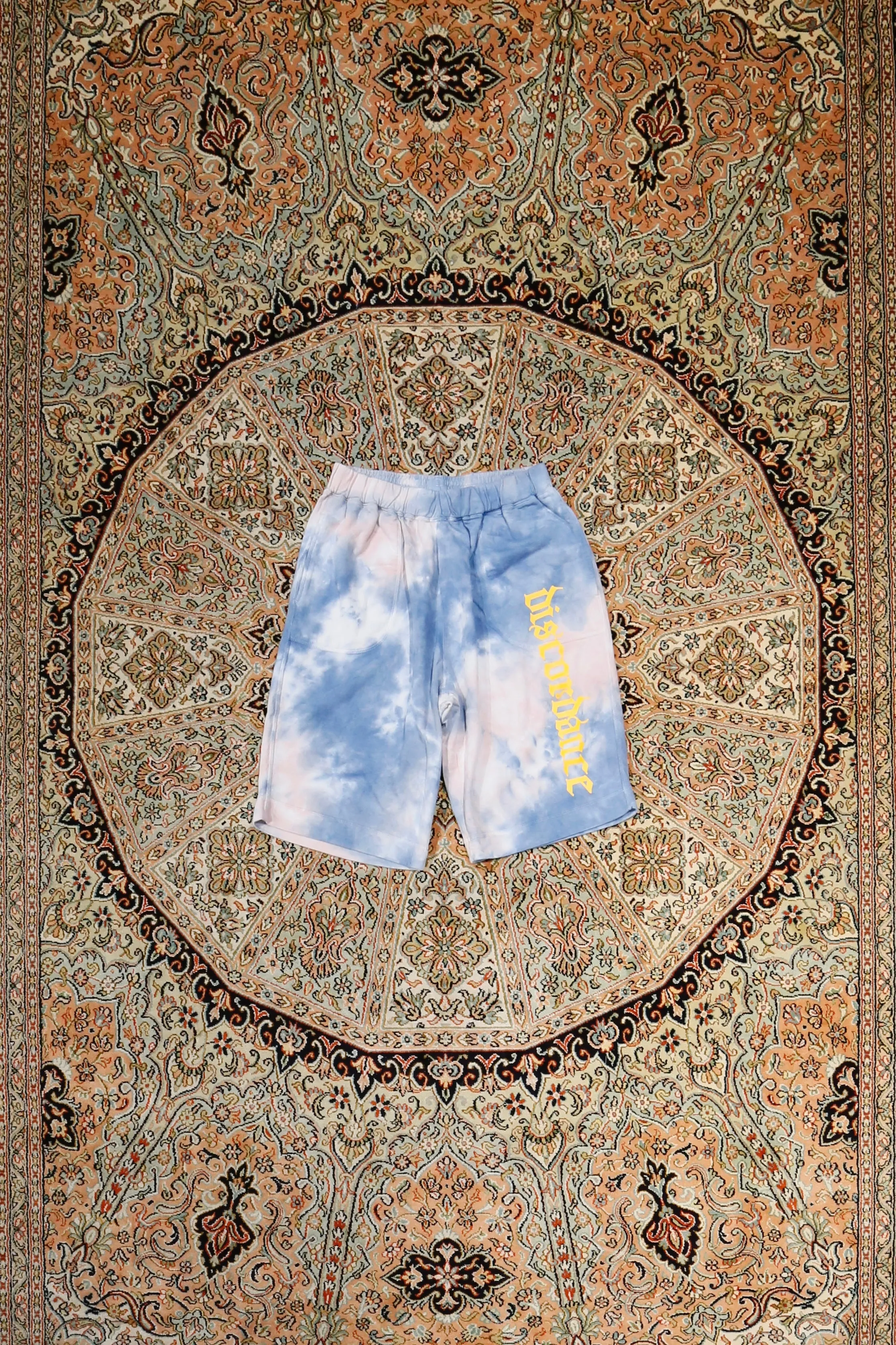 Children of the discordance HAND DYEING AND PRINT SHORT PANTS C (BLUE)