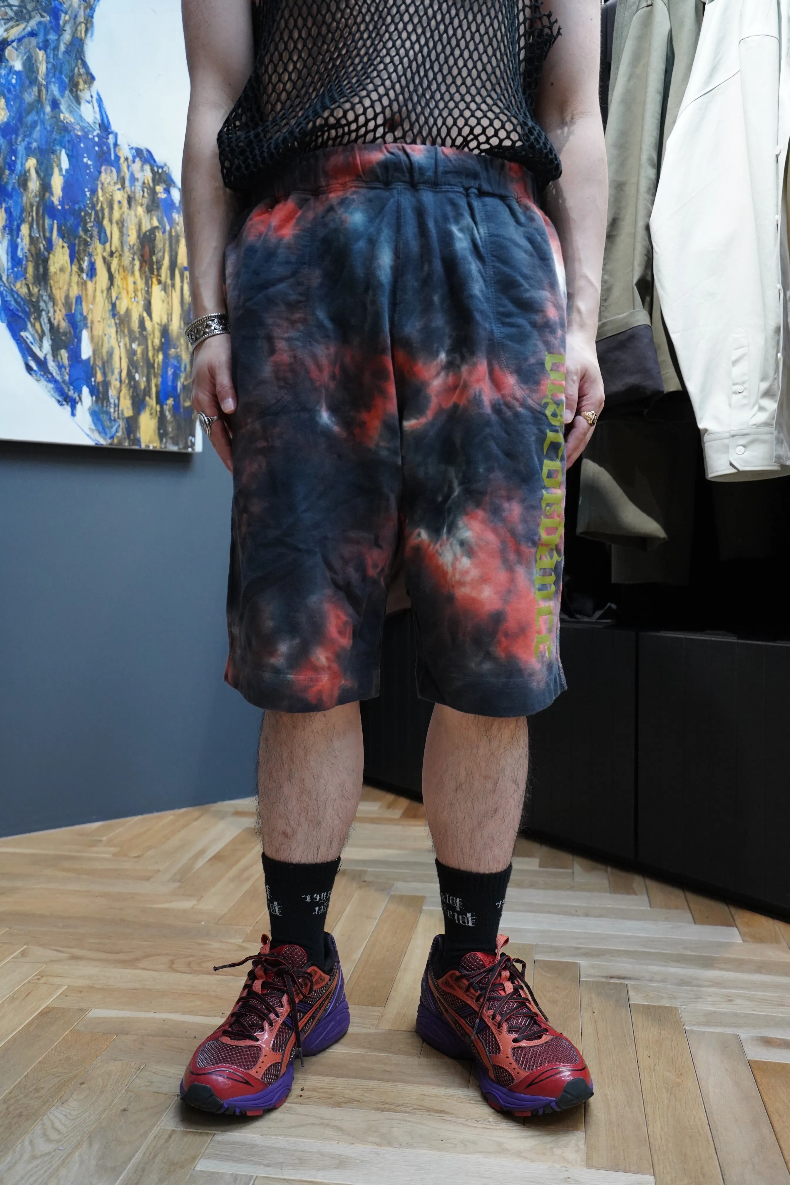 Children of the discordance HAND DYEING AND PRINT SHORT PANTS C (FIRE)