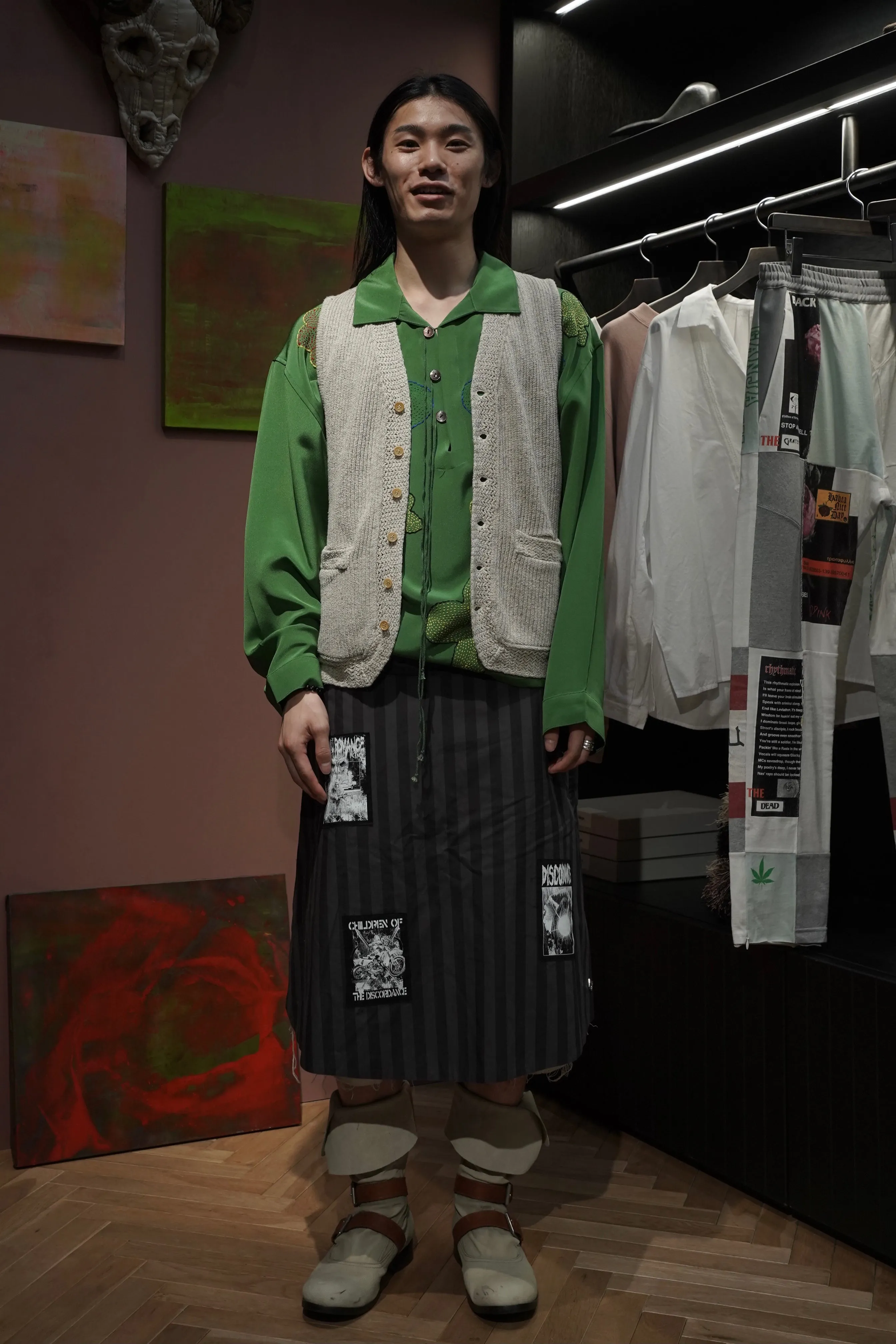 Children of the discordance KILT SHORT PANTS (STRIPE)