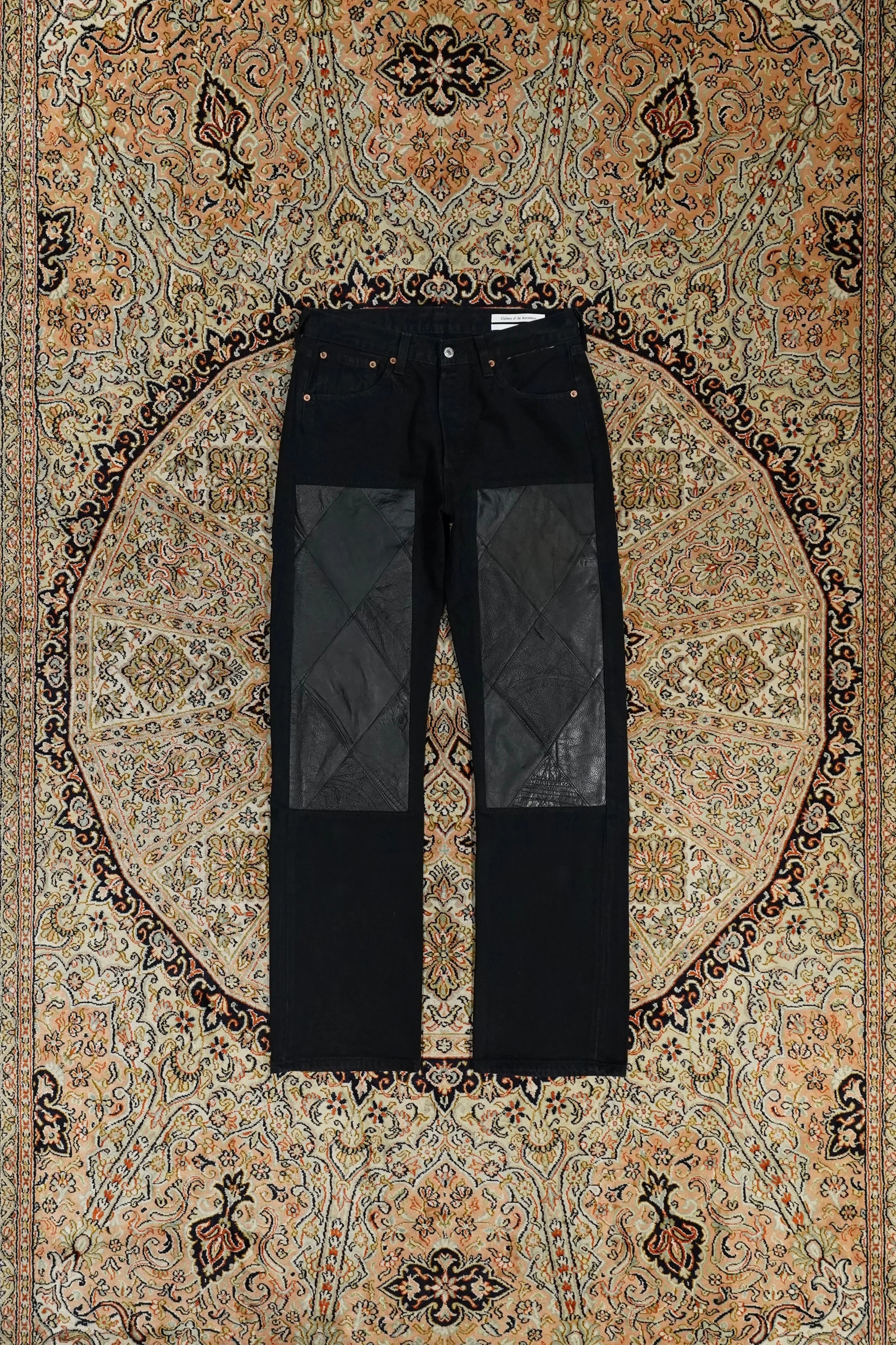 Children of the discordance NY LEATHER PATCHWORK DENIM (BLACK)??