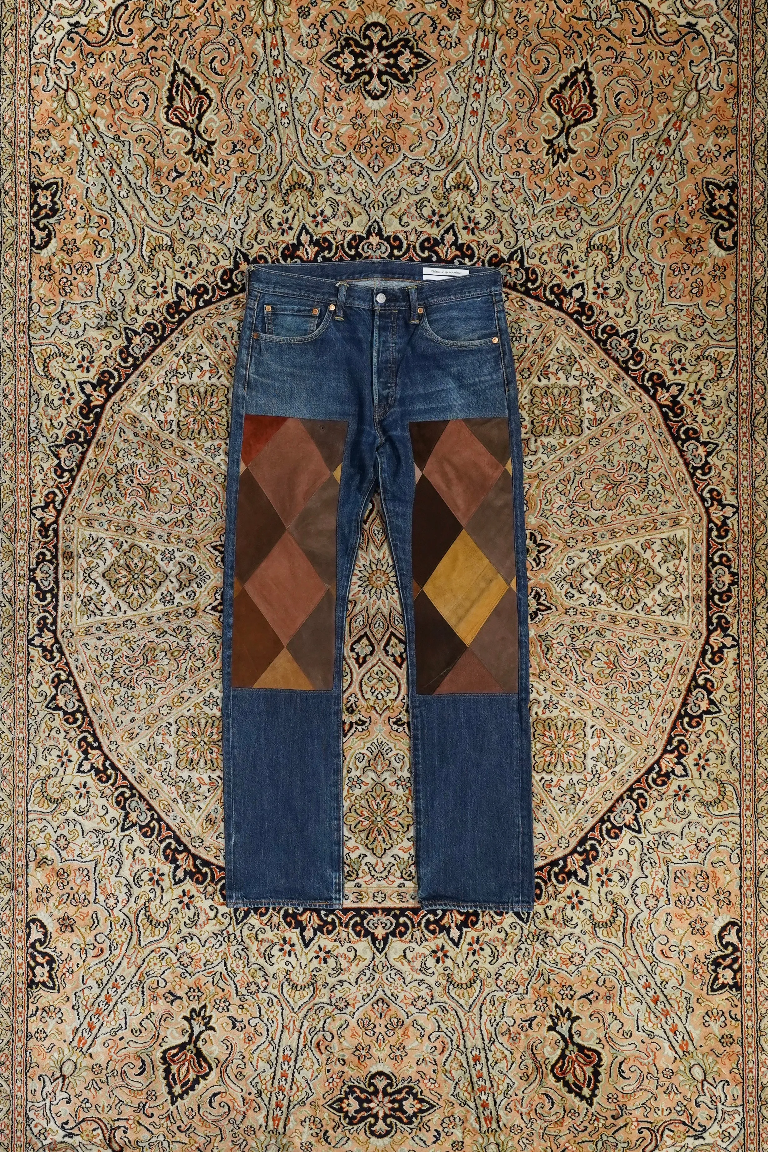 Children of the discordance NY LEATHER PATCHWORK DENIM (BROWN)??