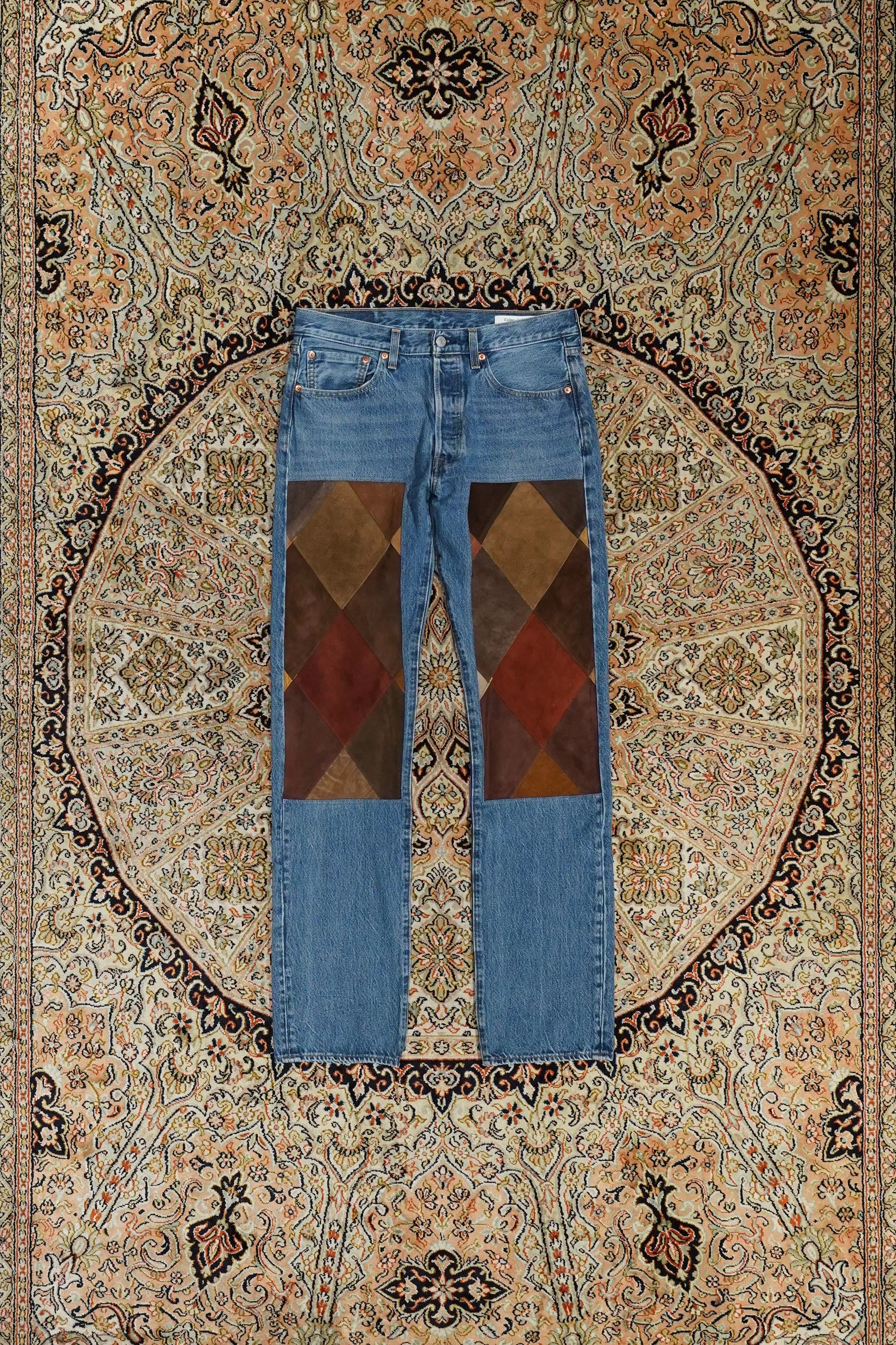 Children of the discordance NY LEATHER PATCHWORK DENIM (BROWN)??