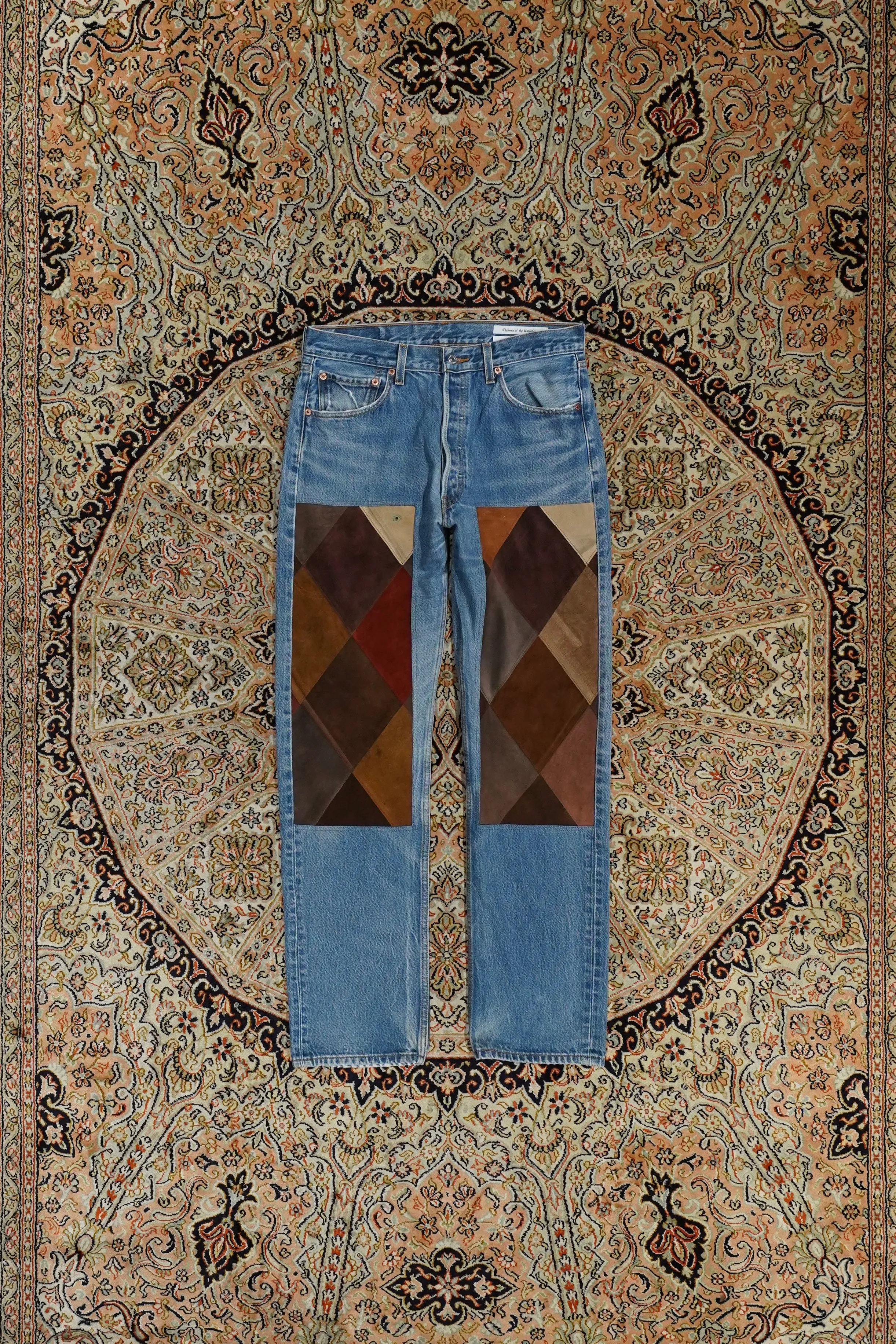 Children of the discordance NY LEATHER PATCHWORK DENIM (BROWN)??