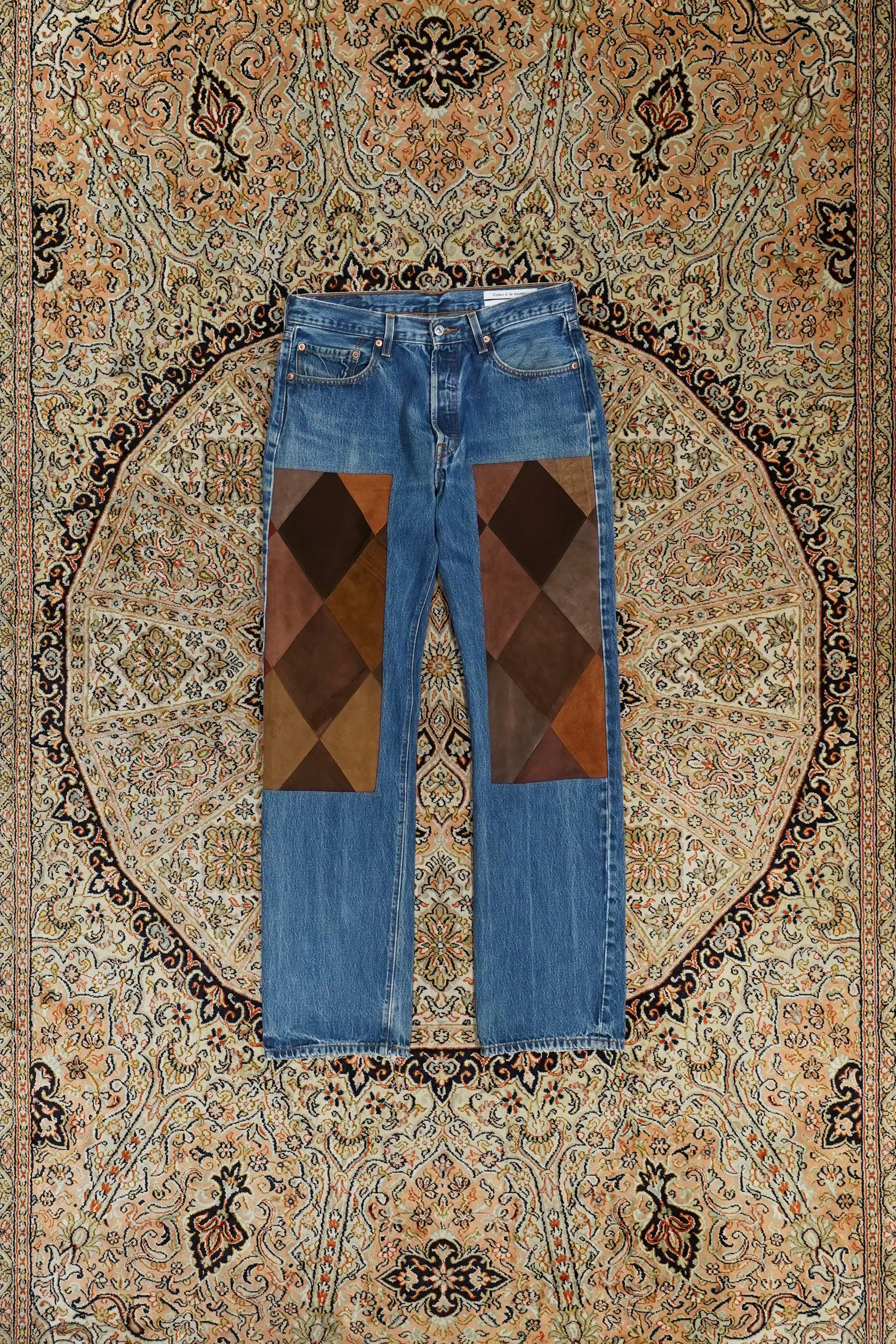 Children of the discordance NY LEATHER PATCHWORK DENIM (BROWN)??