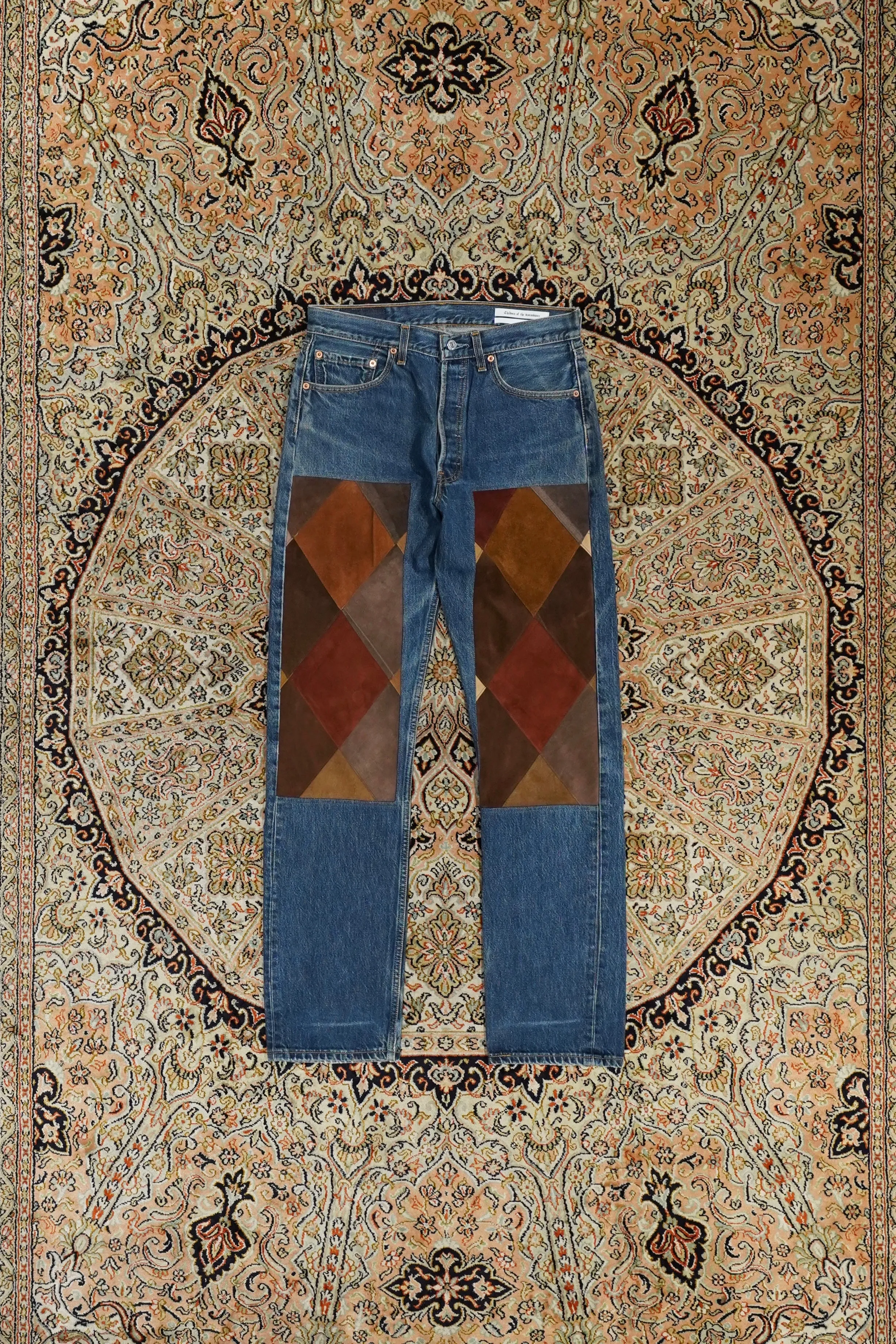Children of the discordance NY LEATHER PATCHWORK DENIM (BROWN)??