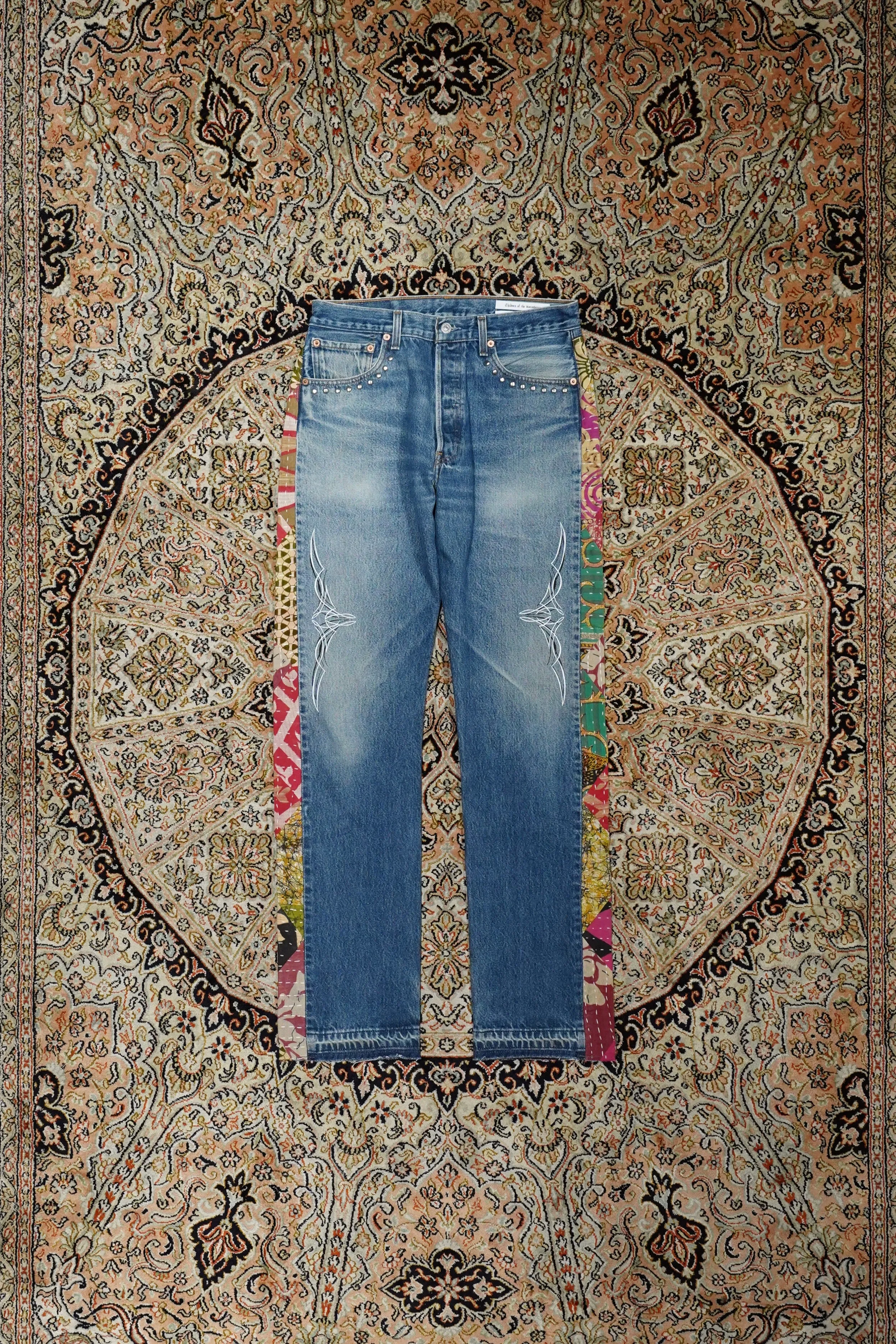 Children of the discordance NY: RE-PATCH WORK DENIM JEANS (BLUE ASST)??