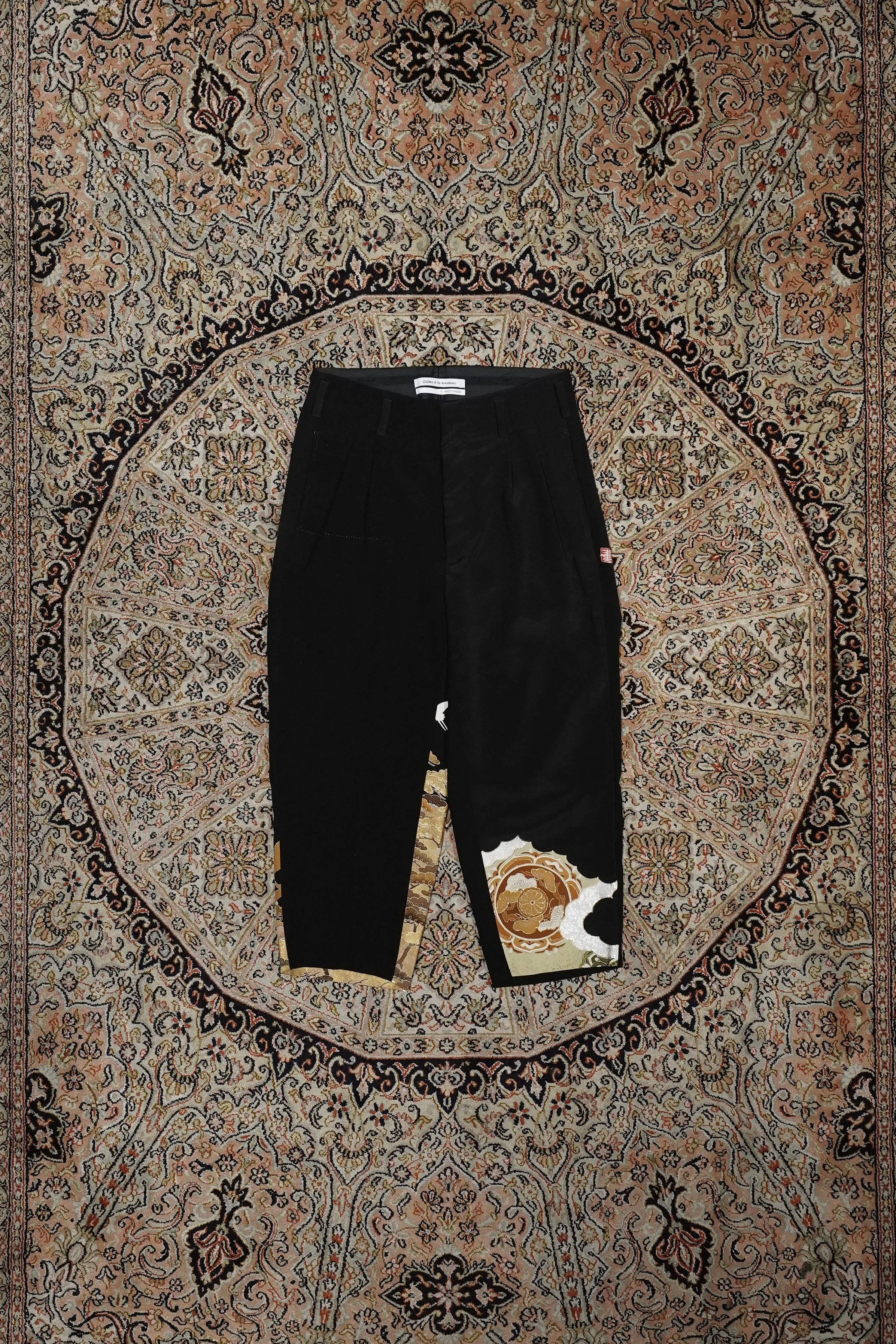 Children of the discordance NY:KIMONO PATCHWORK TROUSERS (BLACK) ??