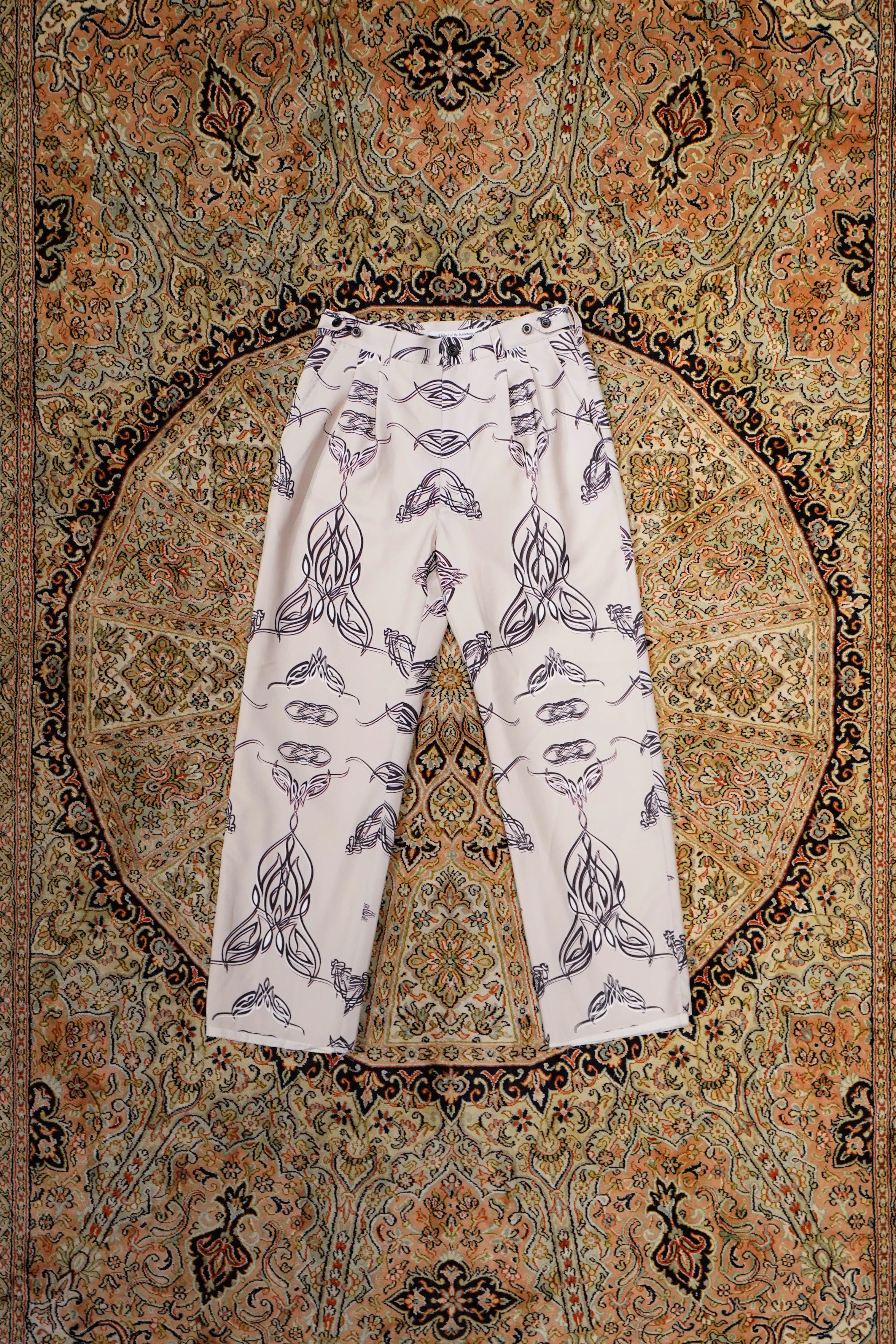 Children of the discordance PERSONAL DATA PRINT TROUSERS (BEIGE)