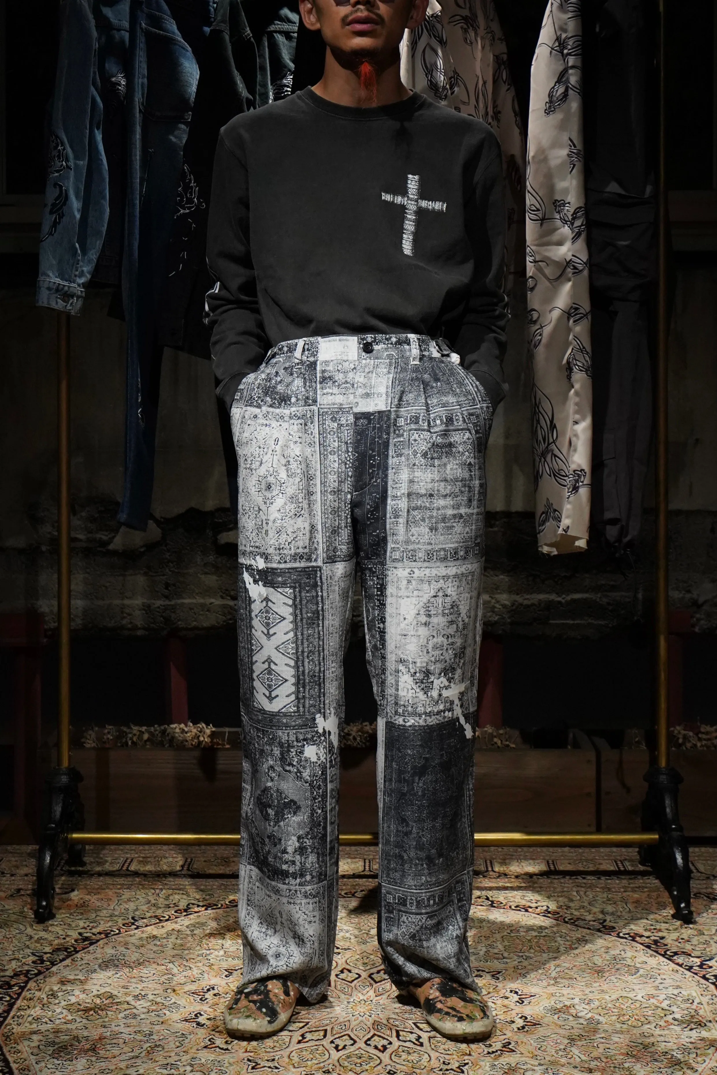 Children of the discordance PERSONAL DATA PRINT TROUSERS (GRAY)