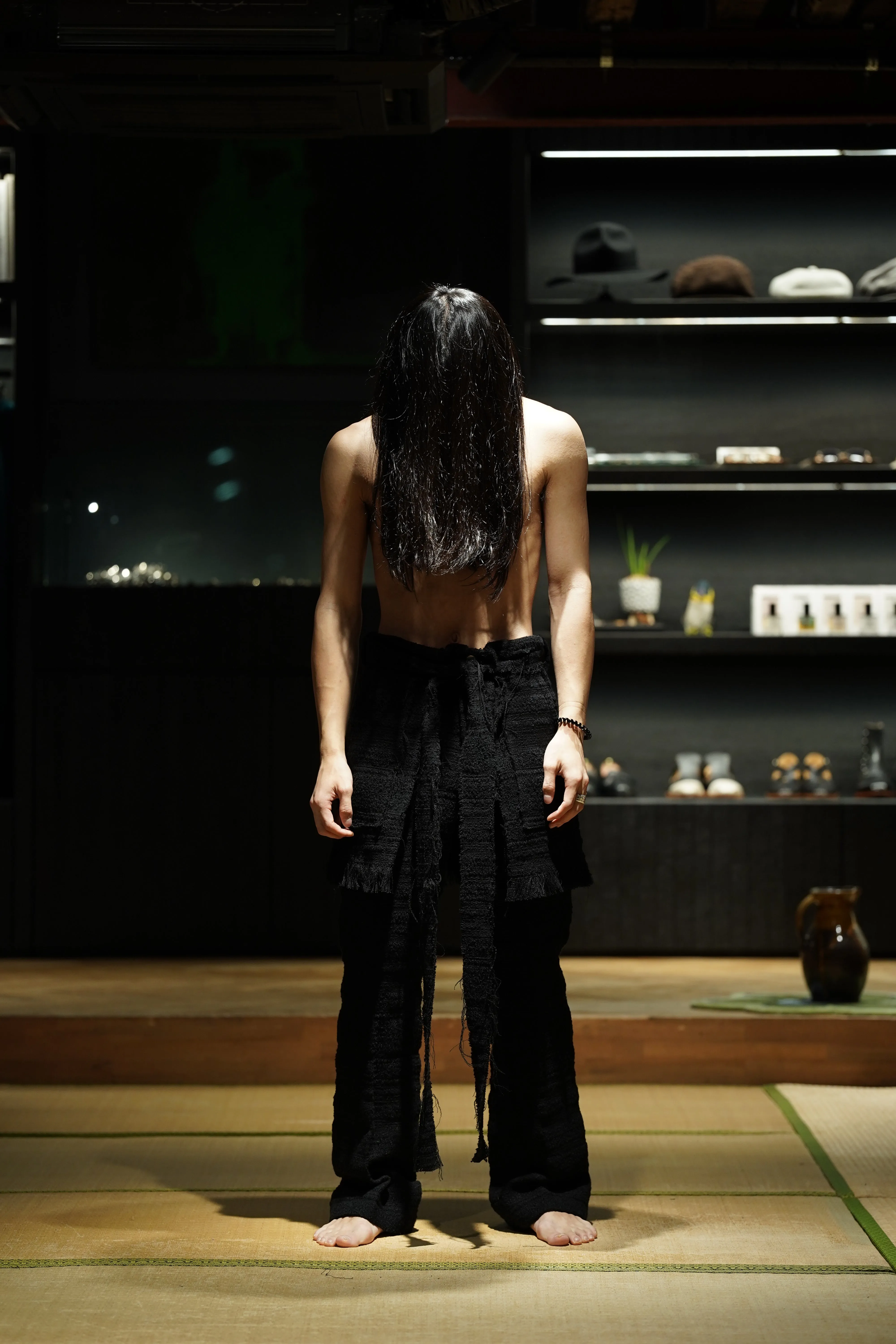 Fujimoto Veiled My Tweed Trousers (Black)