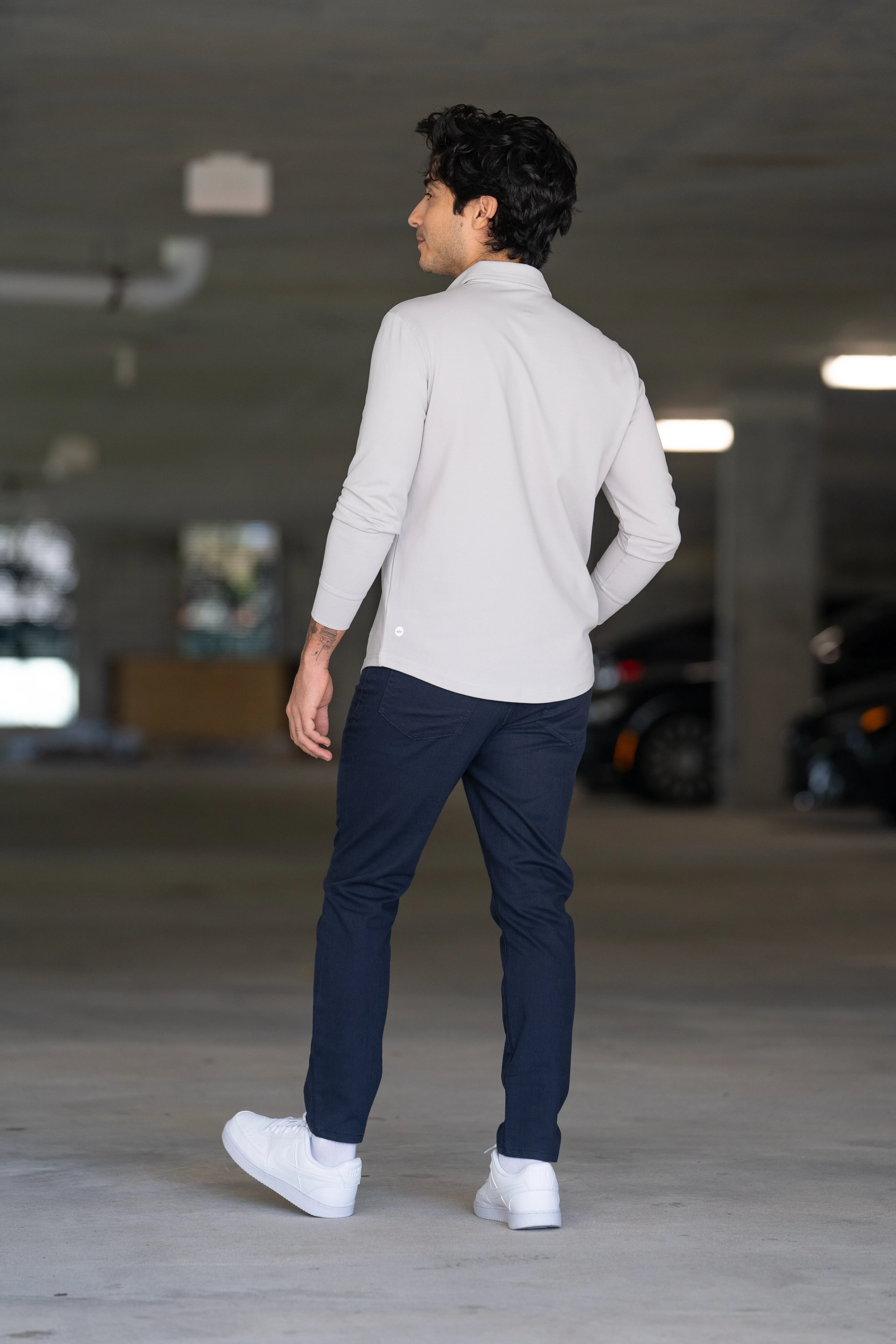 Garment Dyed Stretch Jeans Deep Sea