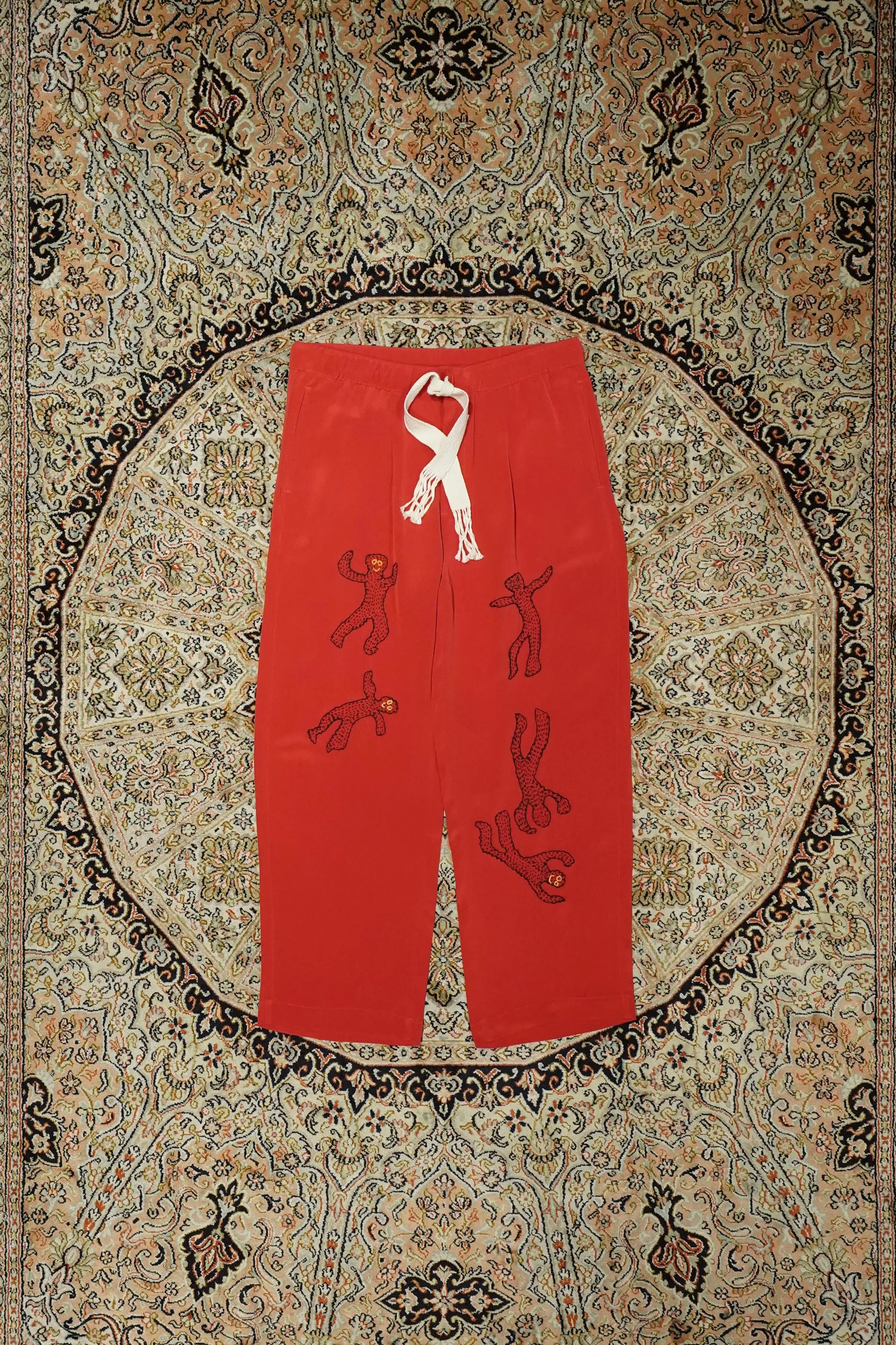 Glass Cypress Inferno Silk Trousers (Molten Lava)