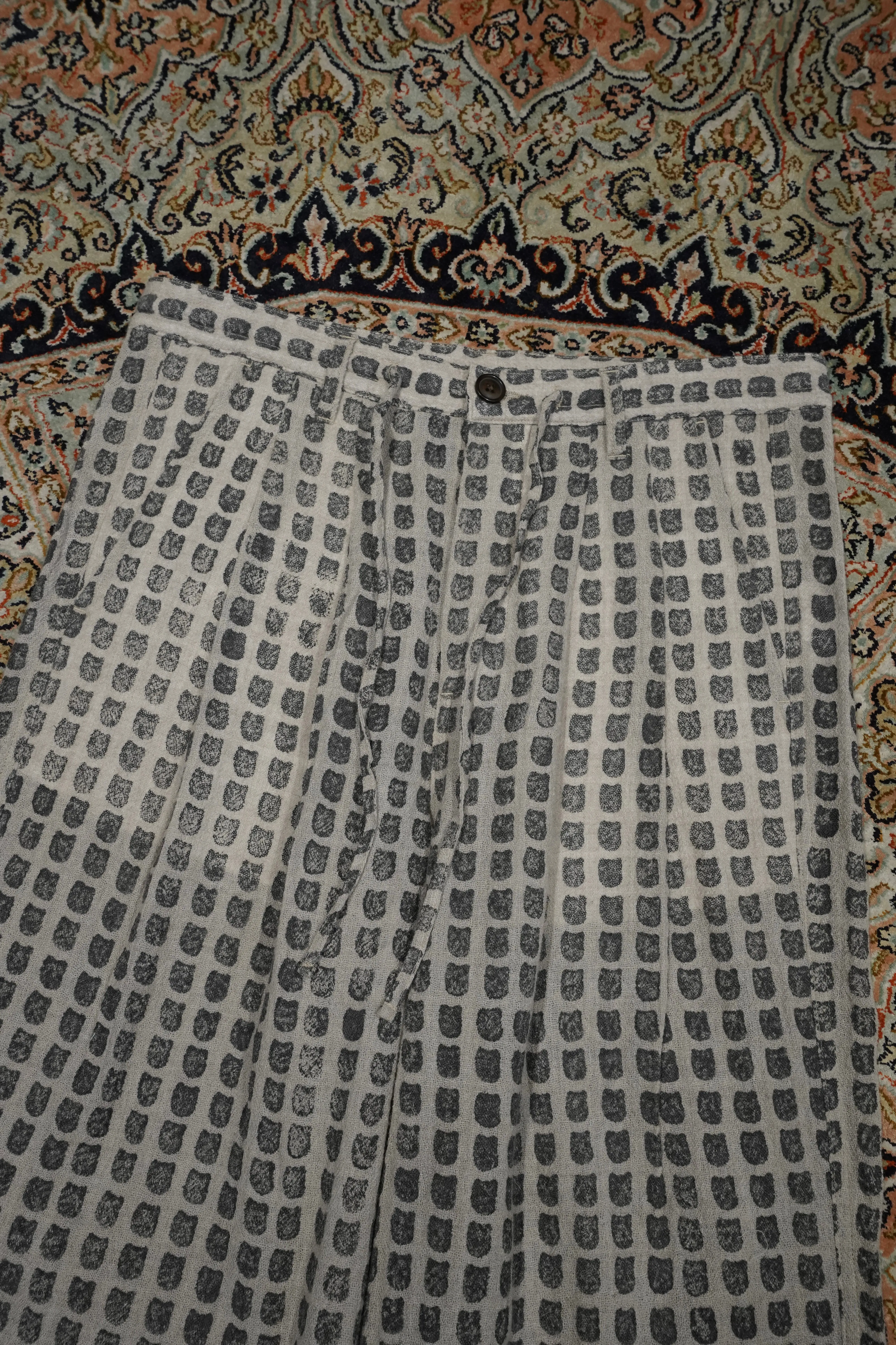 Glass Cypress Ivory Block Dyed Gauze Trouser (Ivory)