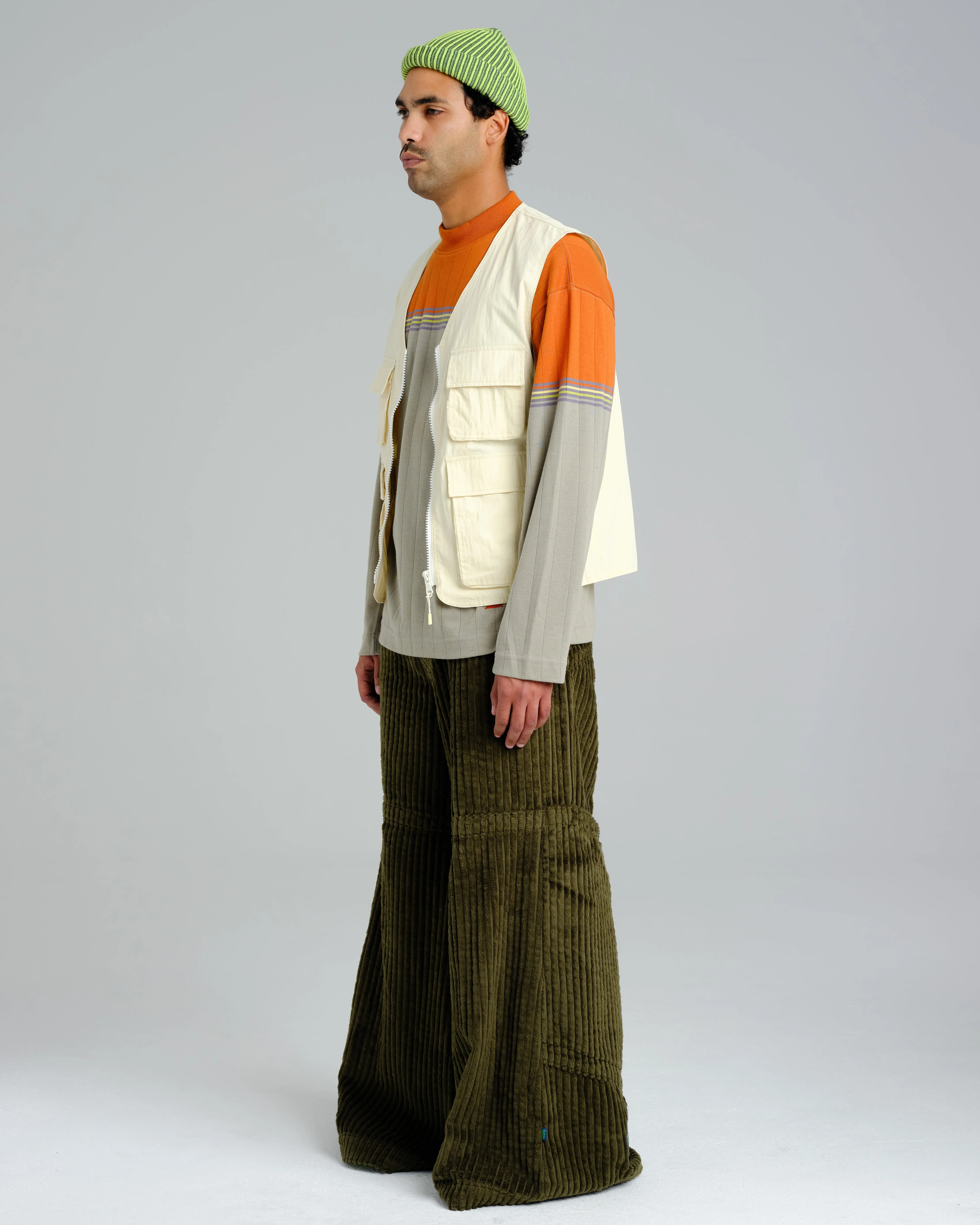 Hangin'. 34". 2 Wale Corduroy. Moss.
