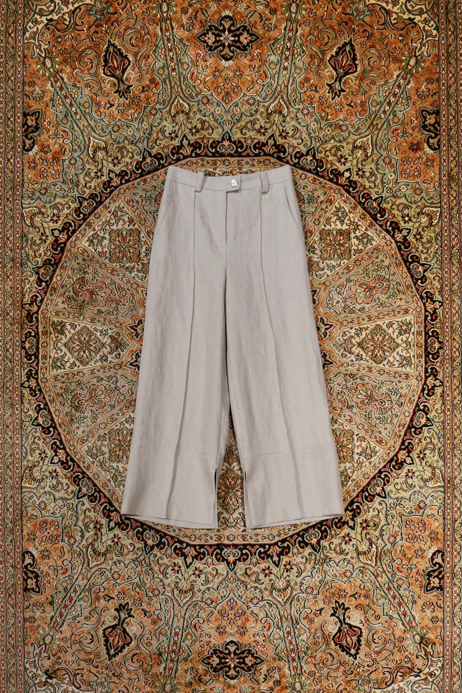 HERRINGBONE LINEN WIDE PT (BEIGE)