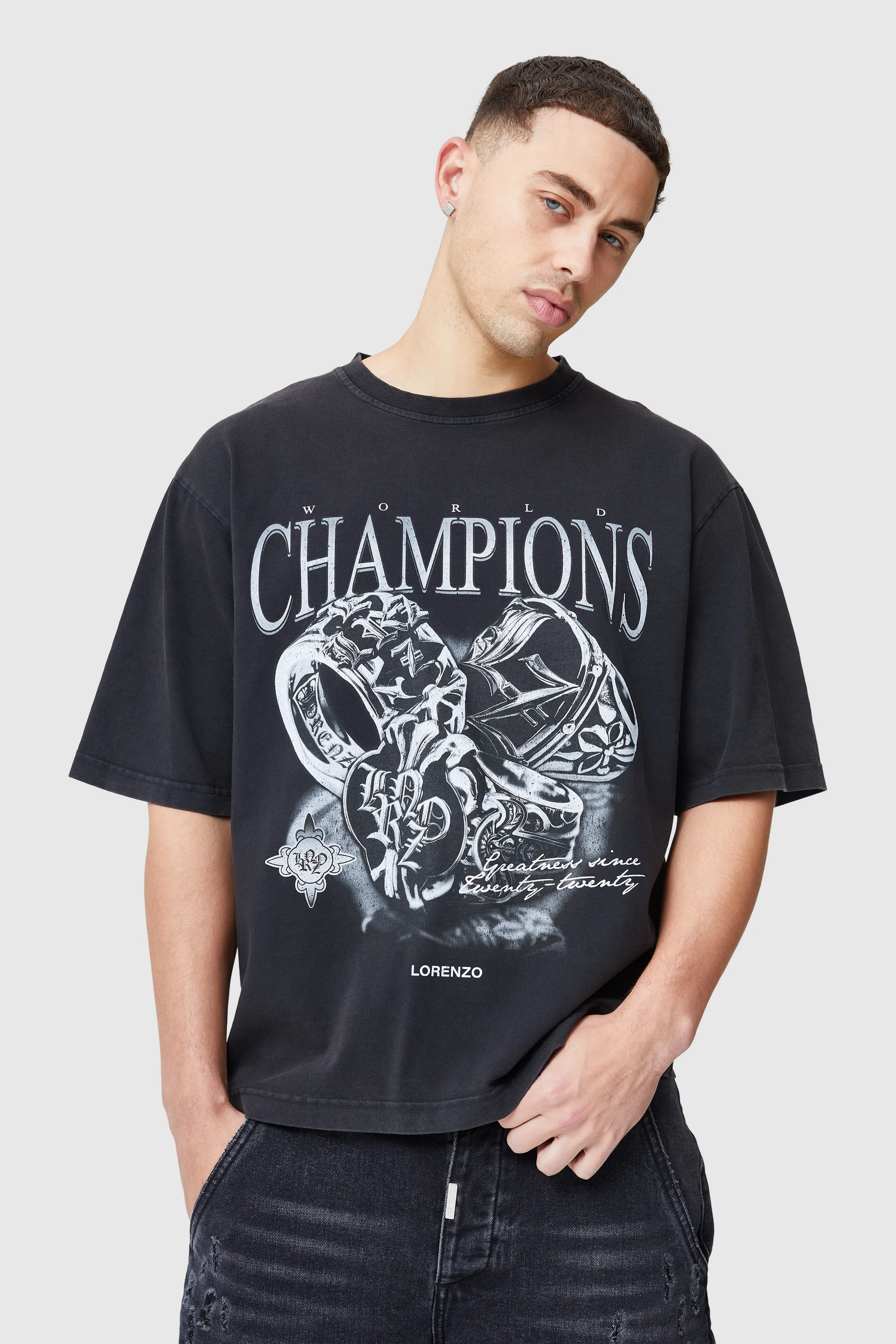Icon Rings Tee - Acid Wash