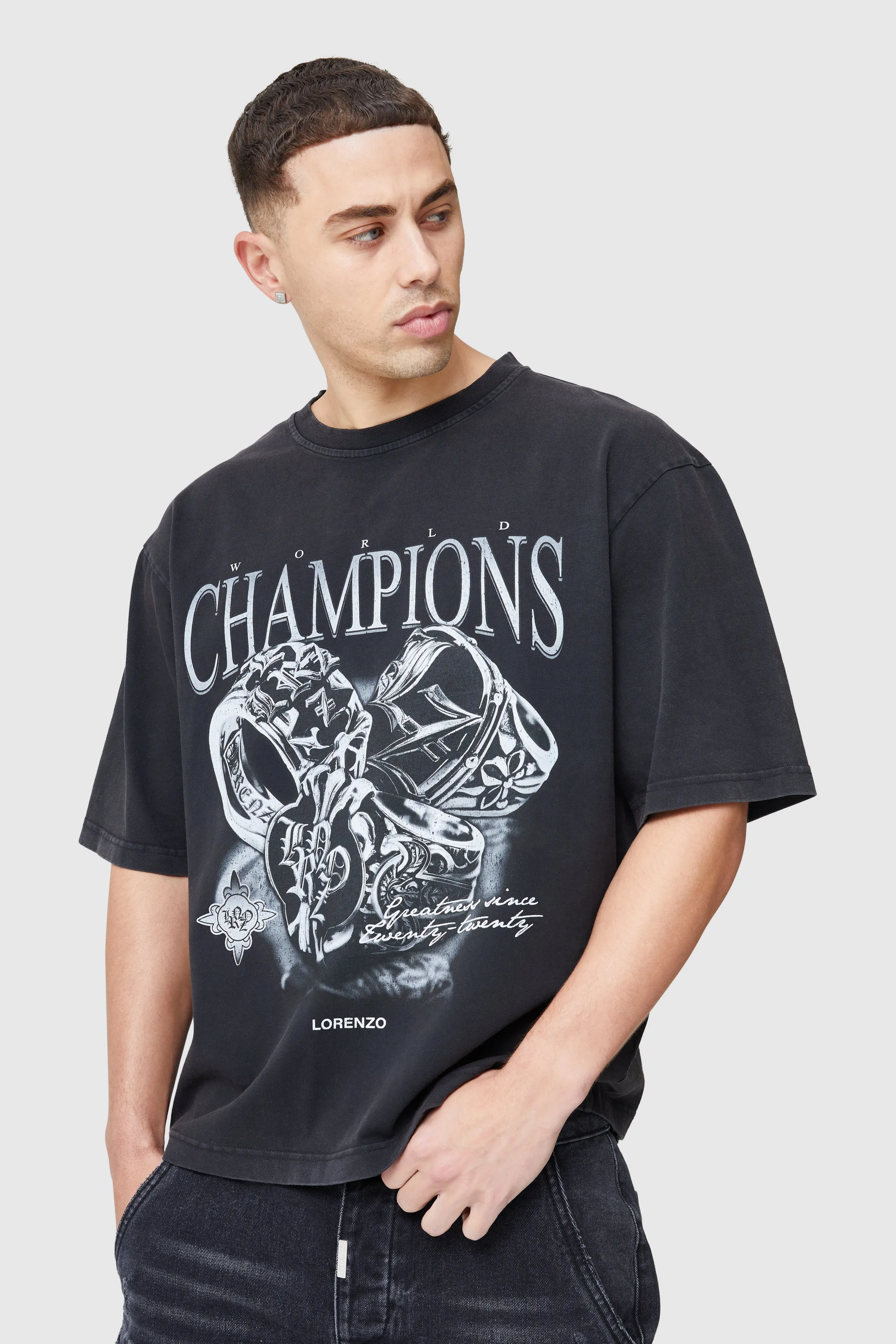 Icon Rings Tee - Acid Wash