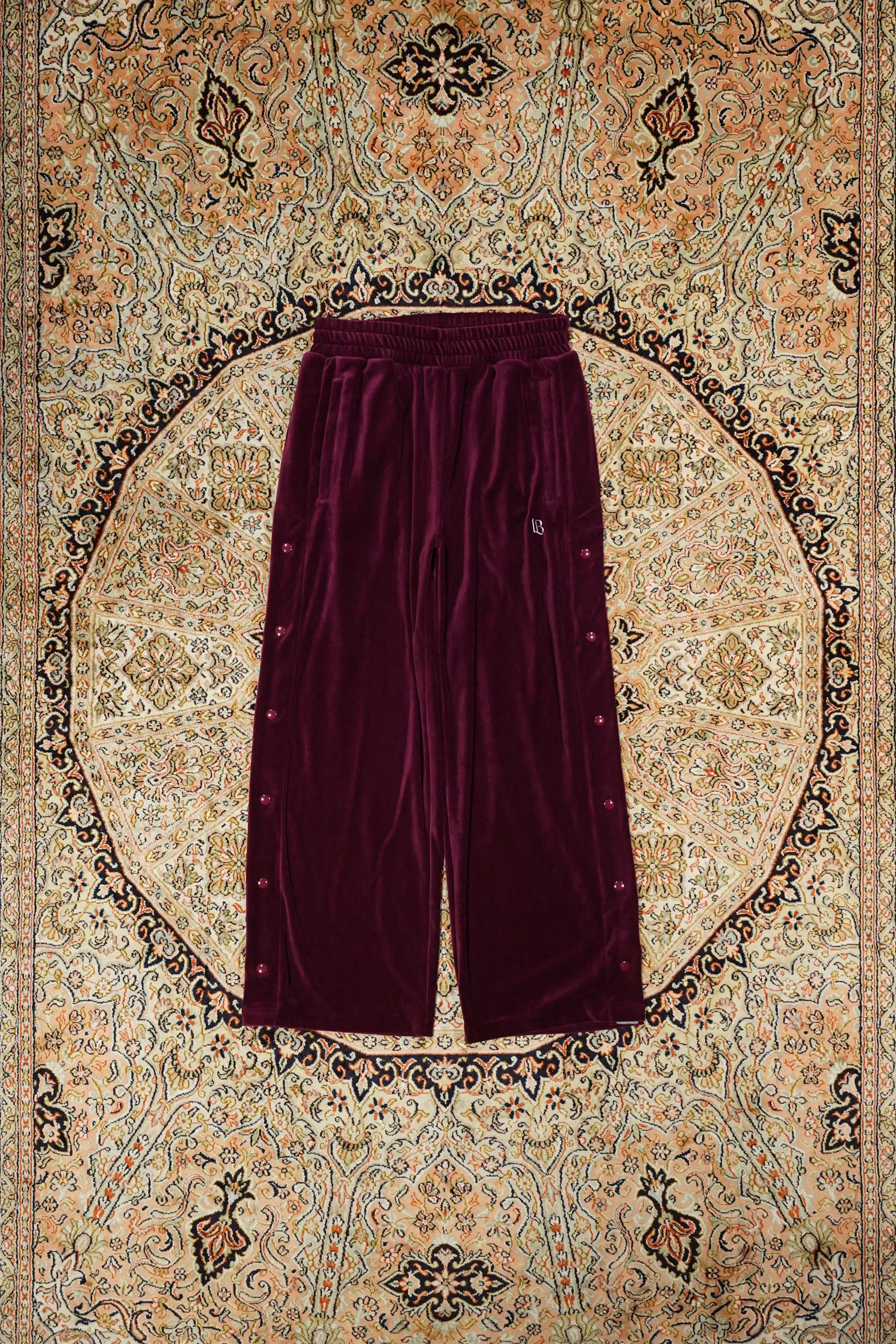 LITTLEBIG Velour Track Pants (Bordeaux)