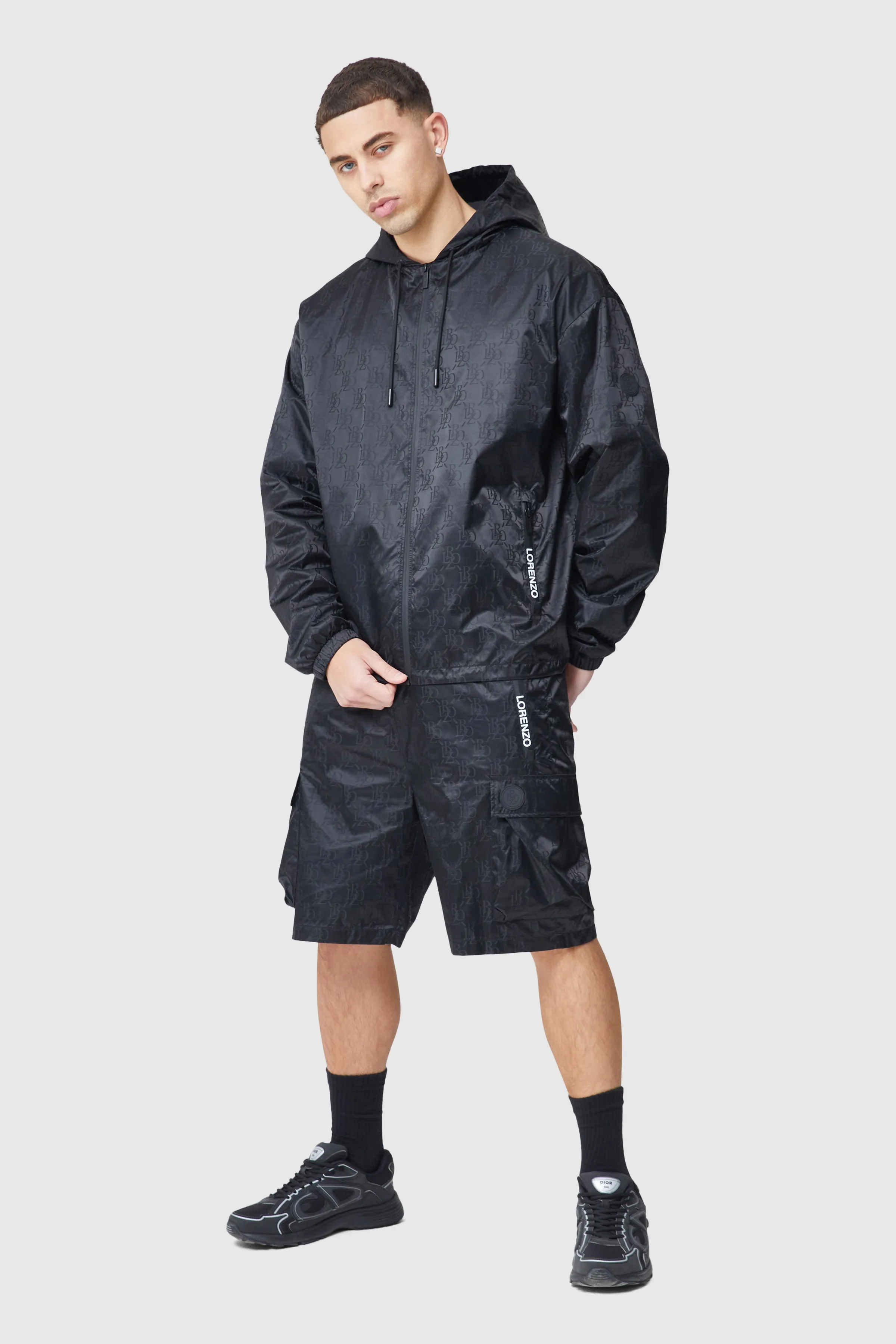 Monogram Windbreaker - Black