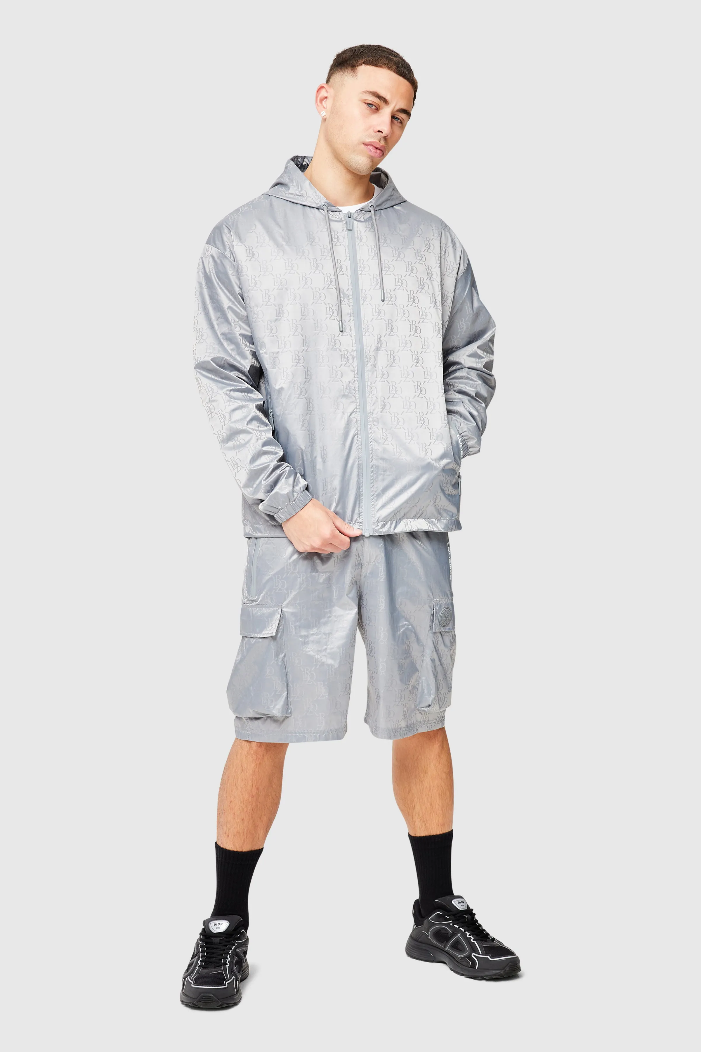 Monogram Windbreaker - Grey