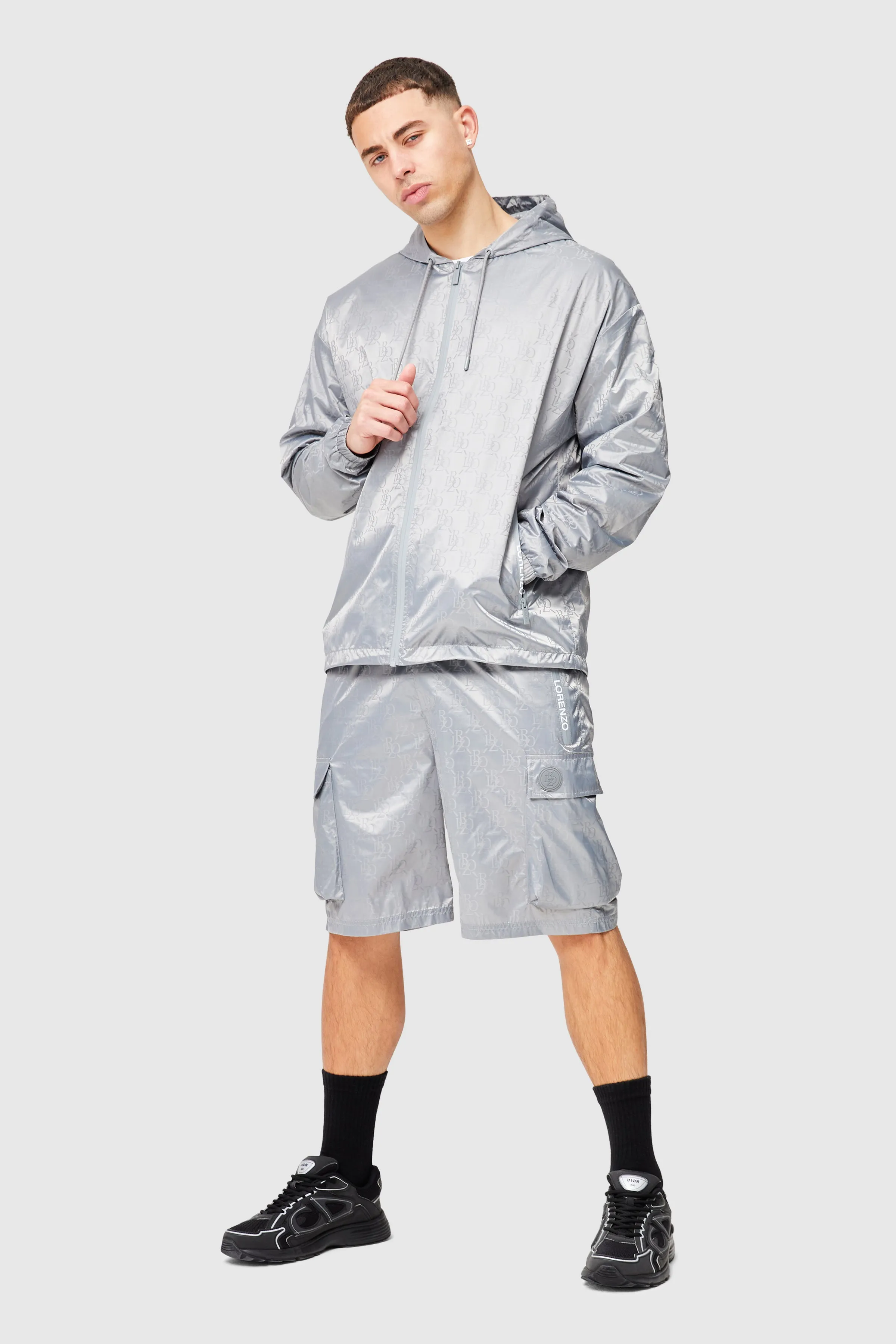 Monogram Windbreaker - Grey