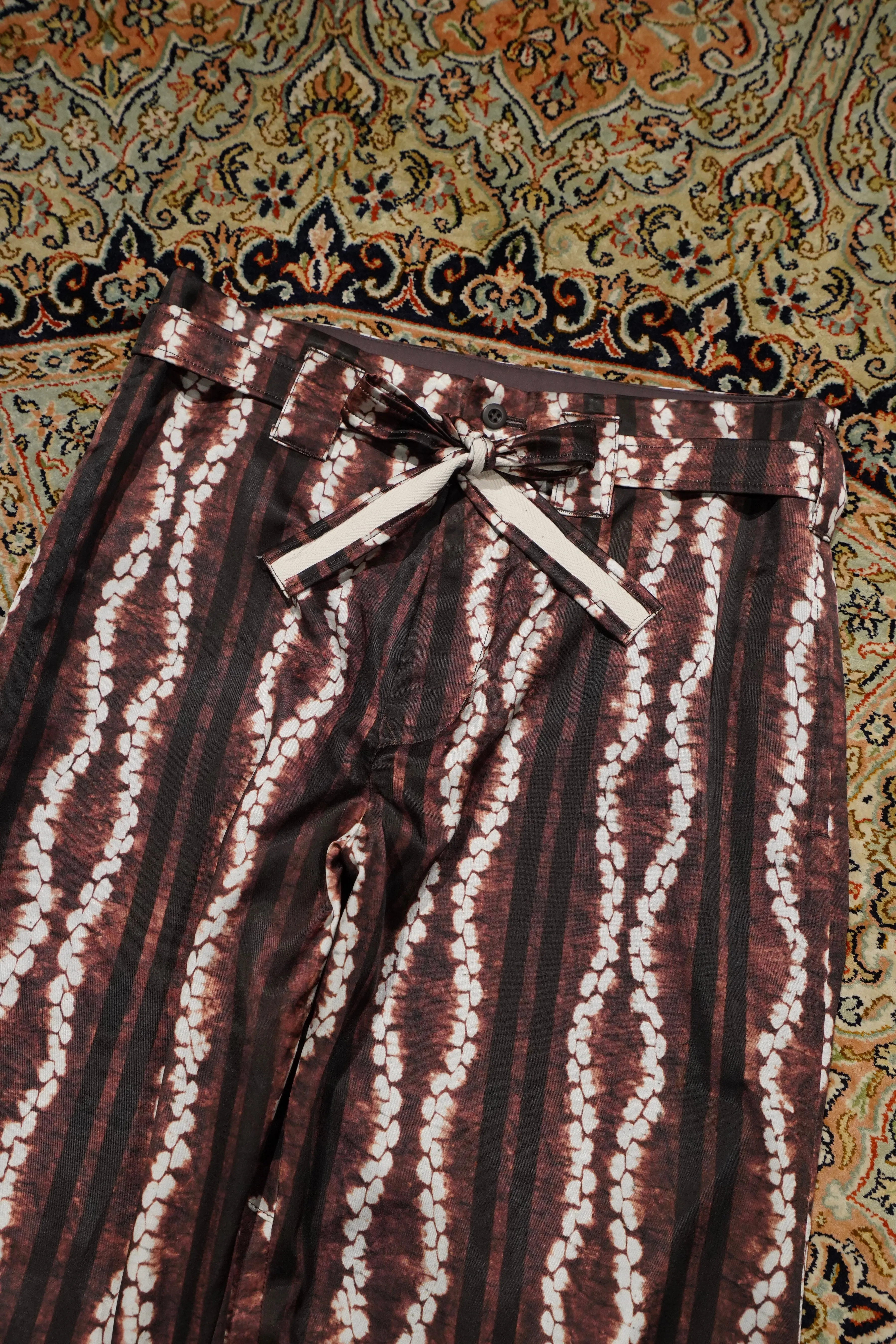 NICHOLAS DALEY KIMONO PANTS (BROWN/ECRU ROKETSU)