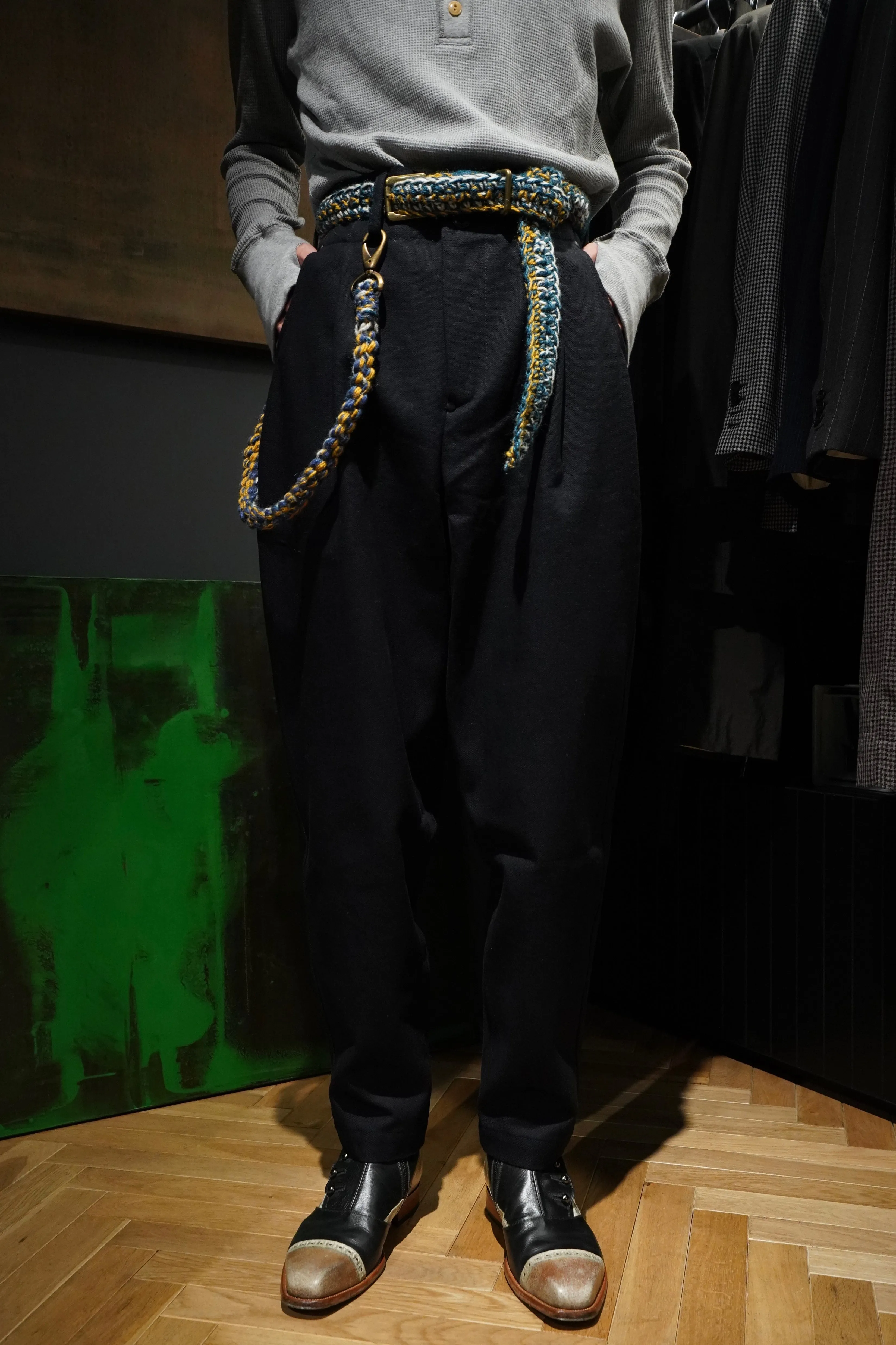 NICHOLAS DALEY PLEATED WESTERN TROUSER (INDIGO)