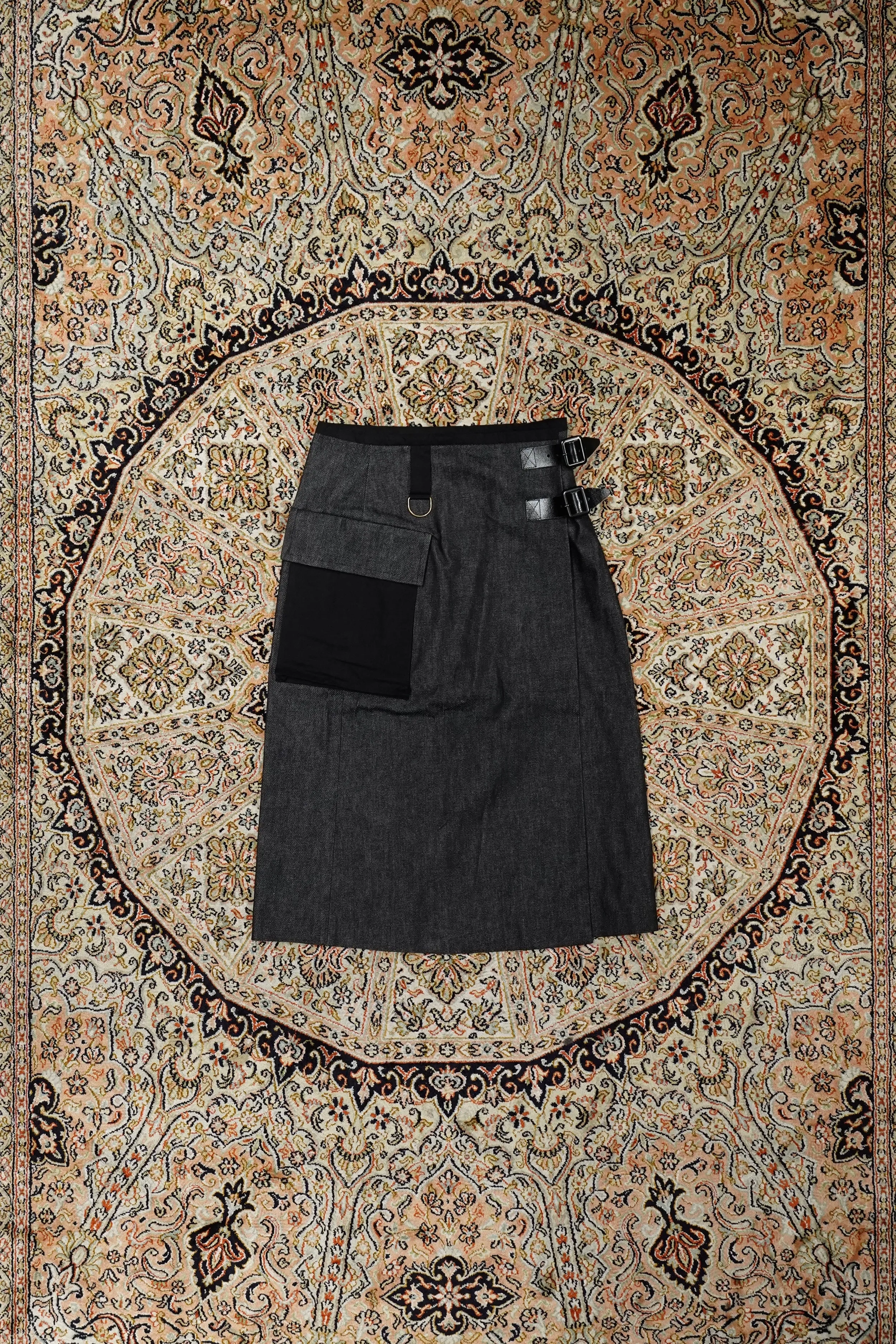 NICHOLAS DALEY WRAP KILT (BLACK)