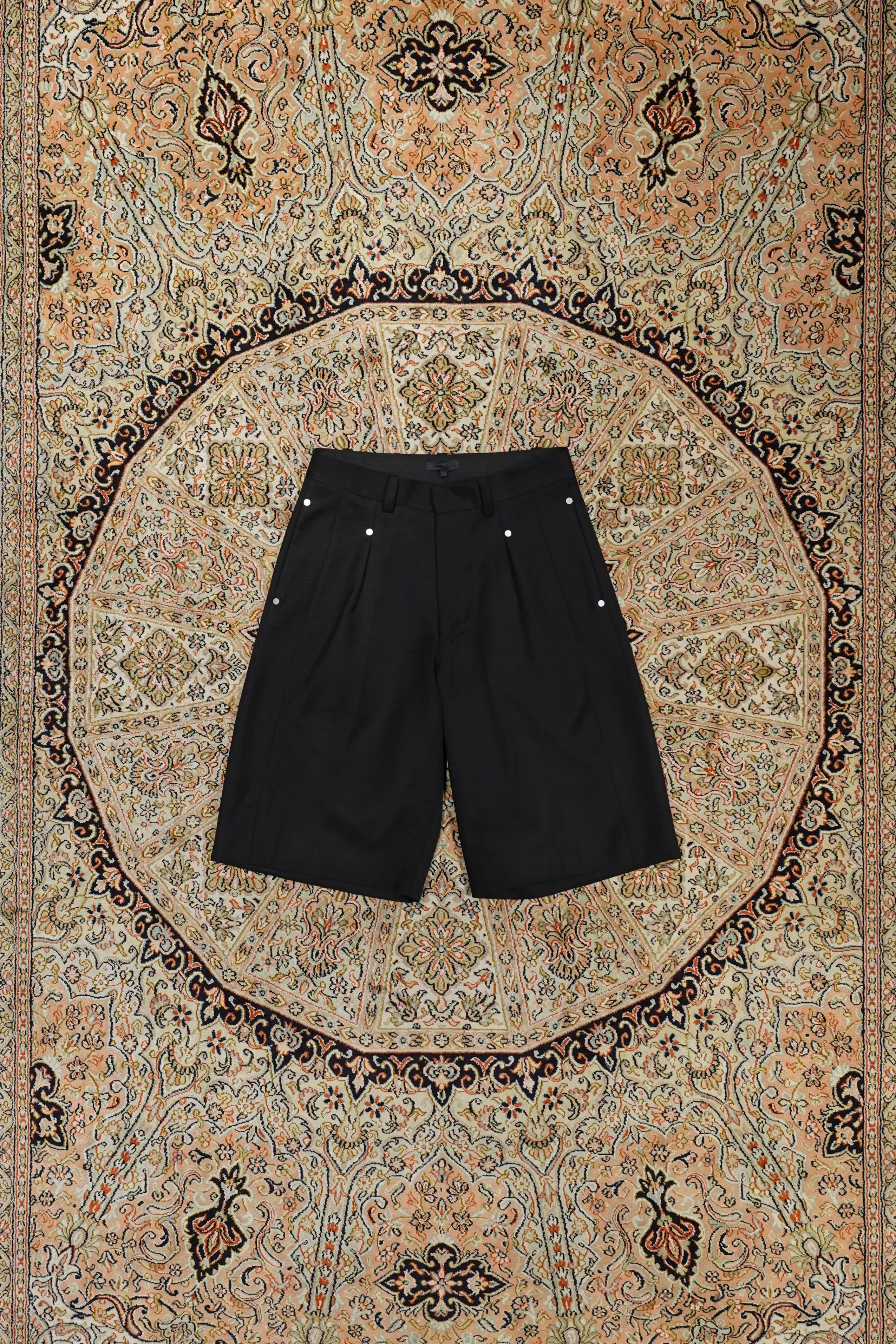 Omar Afridi PANELLED WIDE SHORTS (BLACK)