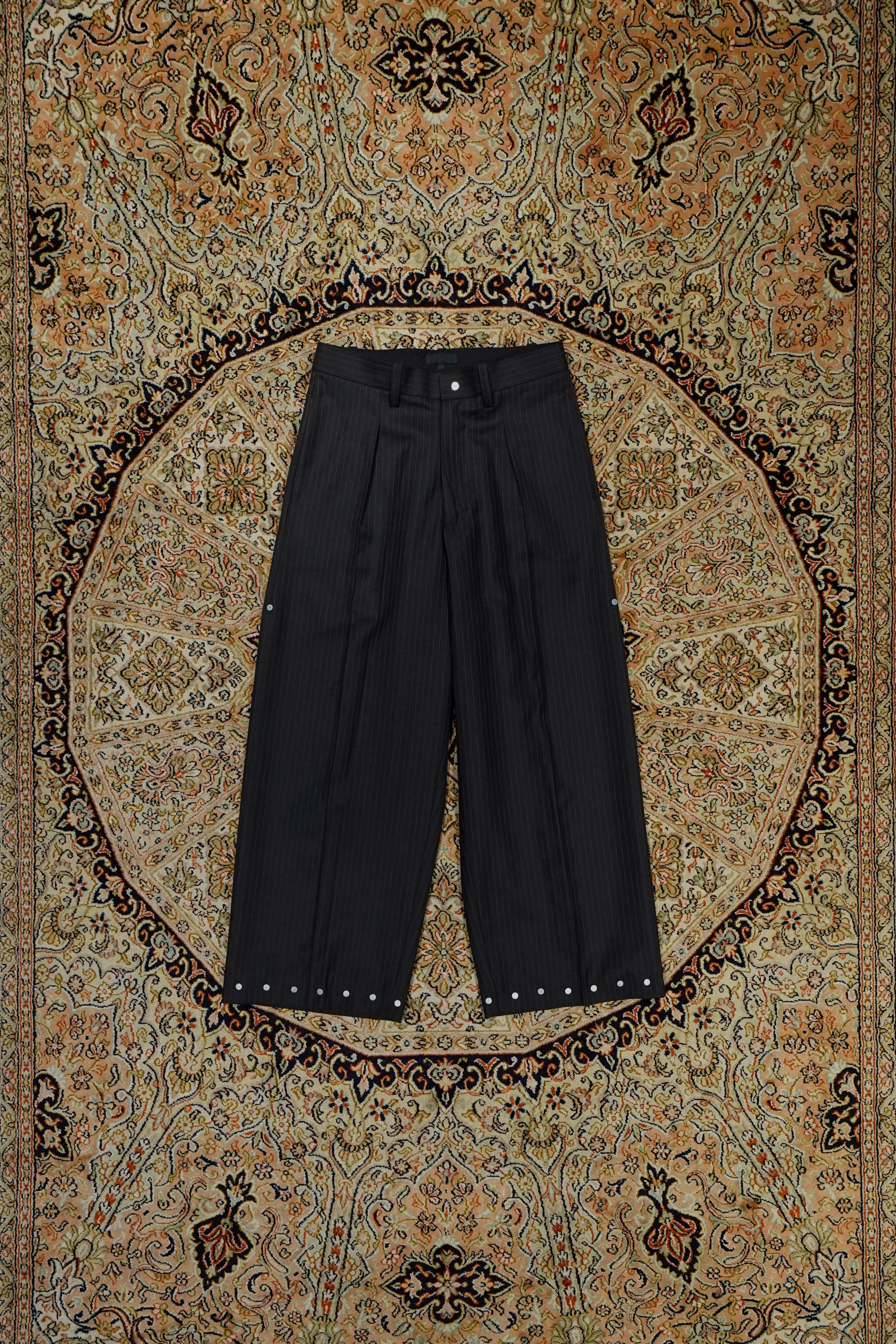 Omar Afridi RIVETED WIDE CROPPED TROUSERS (GREY)