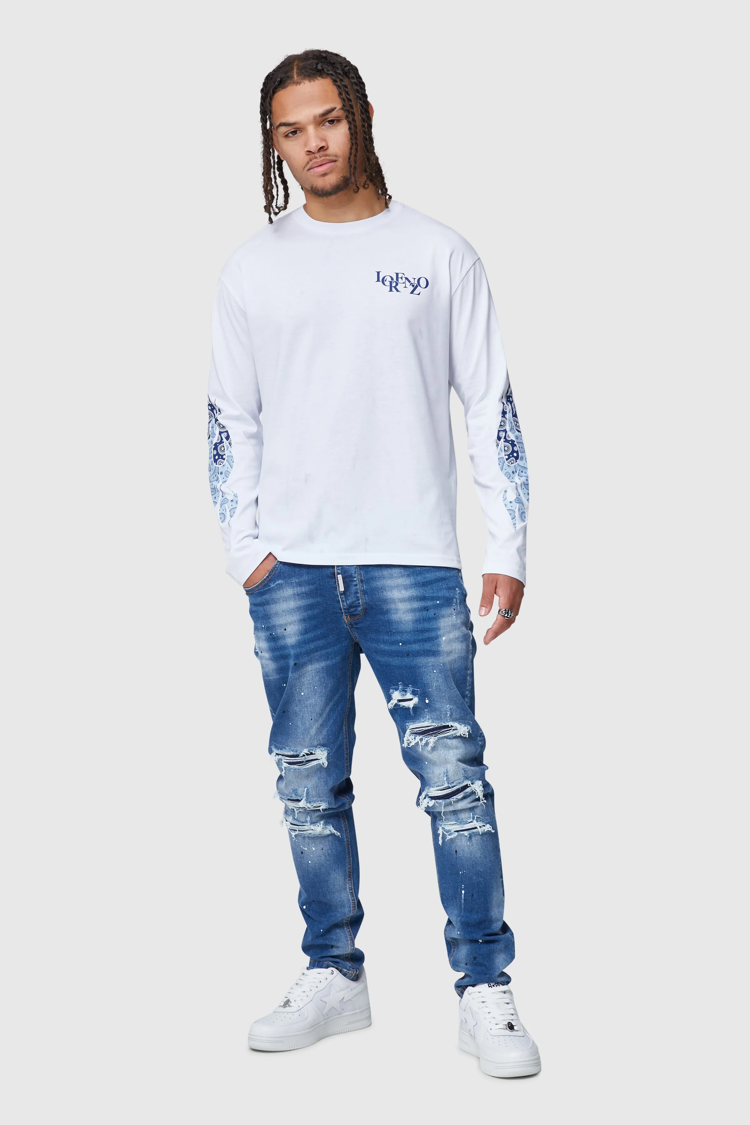 Paisley Flame Tee - White