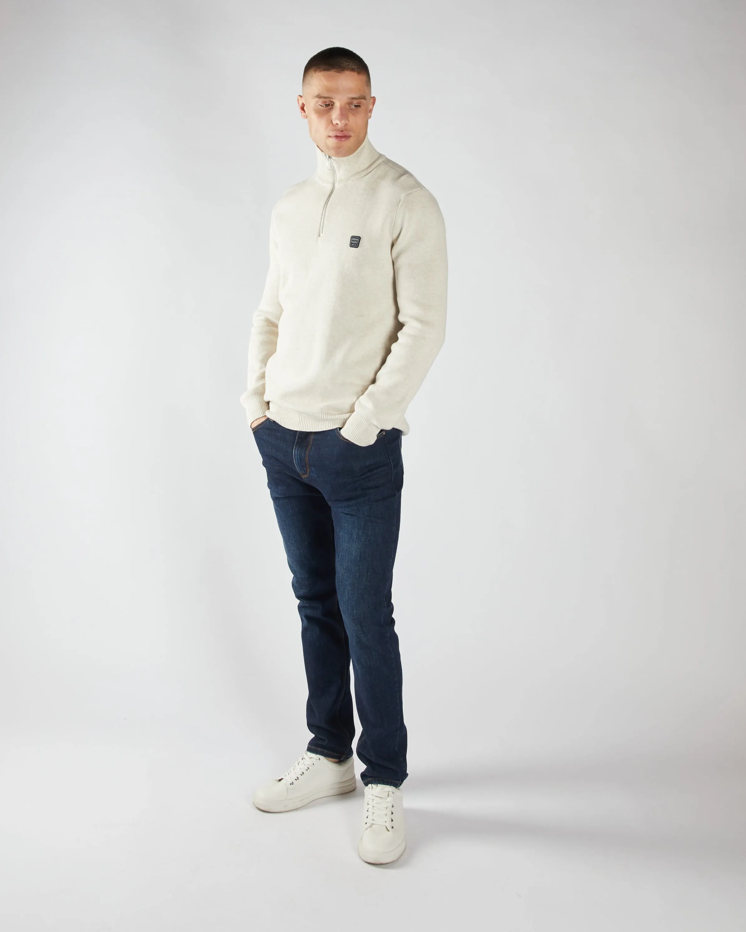 Pete Half Zip Crumb Marl