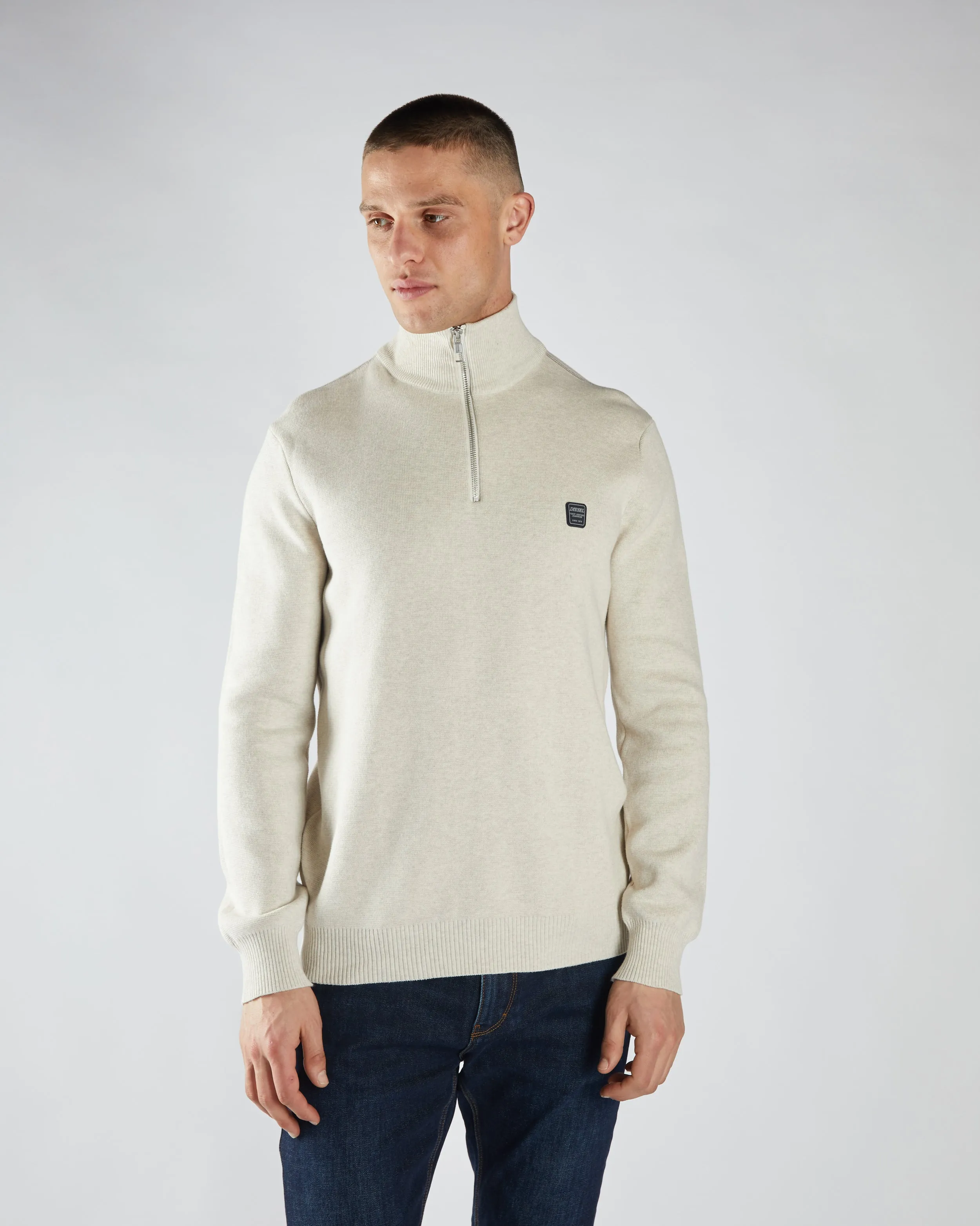 Pete Half Zip Crumb Marl