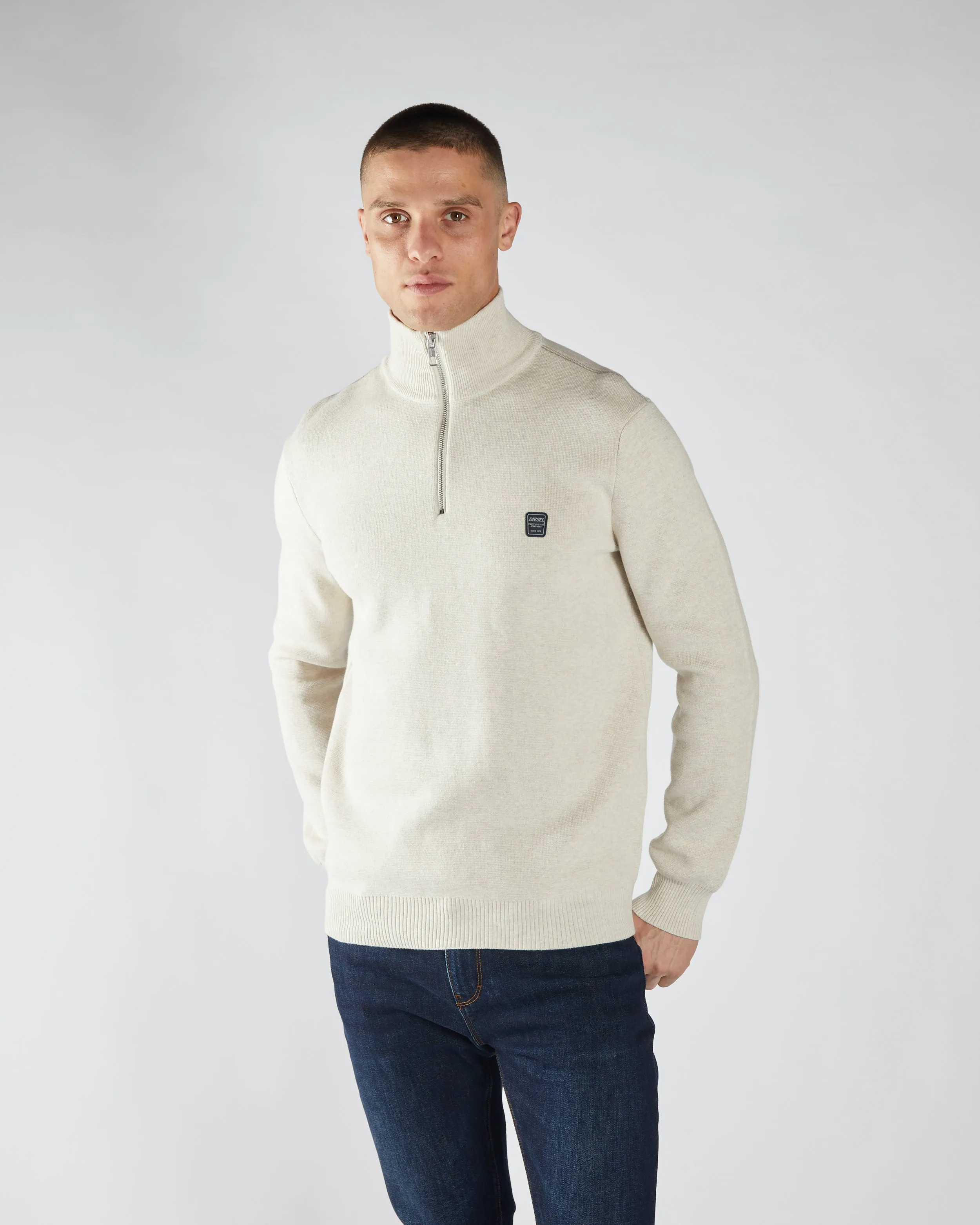 Pete Half Zip Crumb Marl