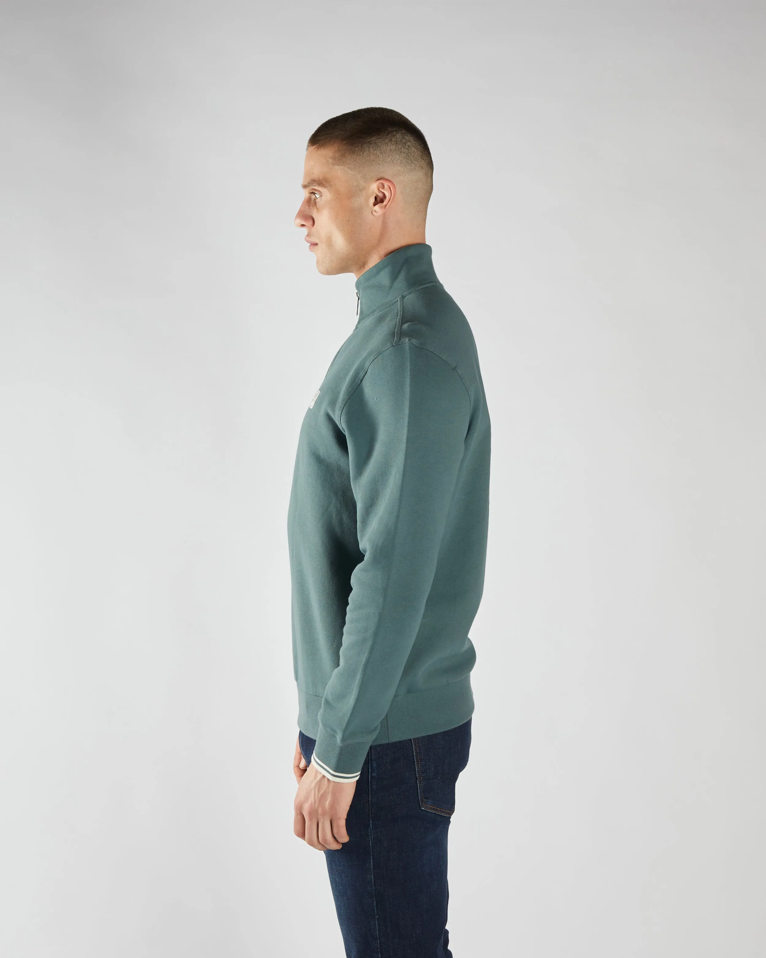 Presley Half Zip Lawn Green