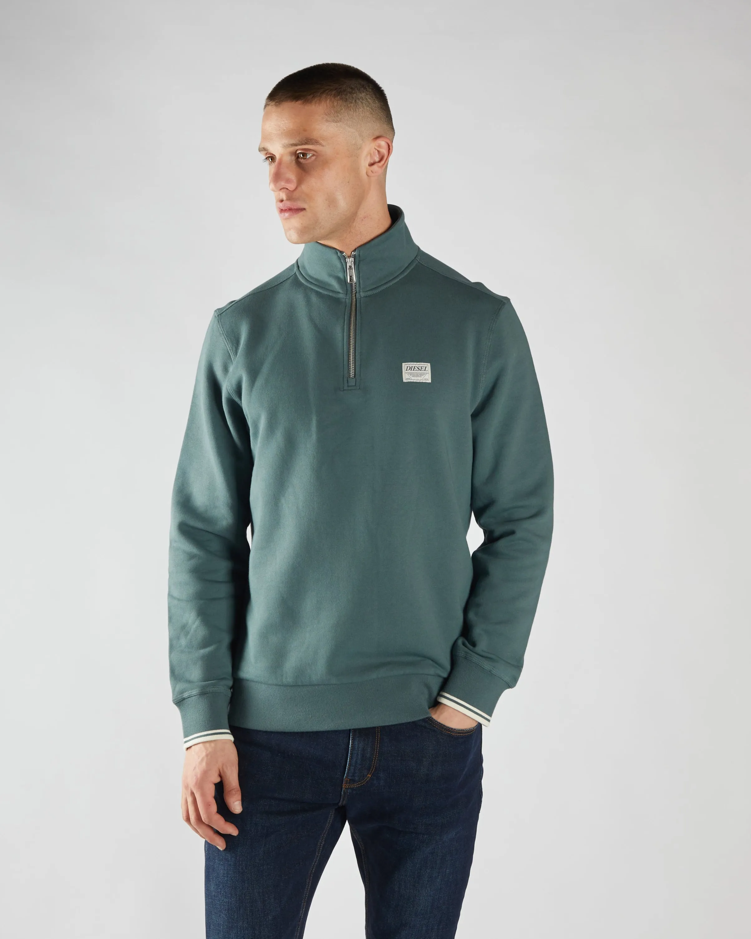 Presley Half Zip Lawn Green