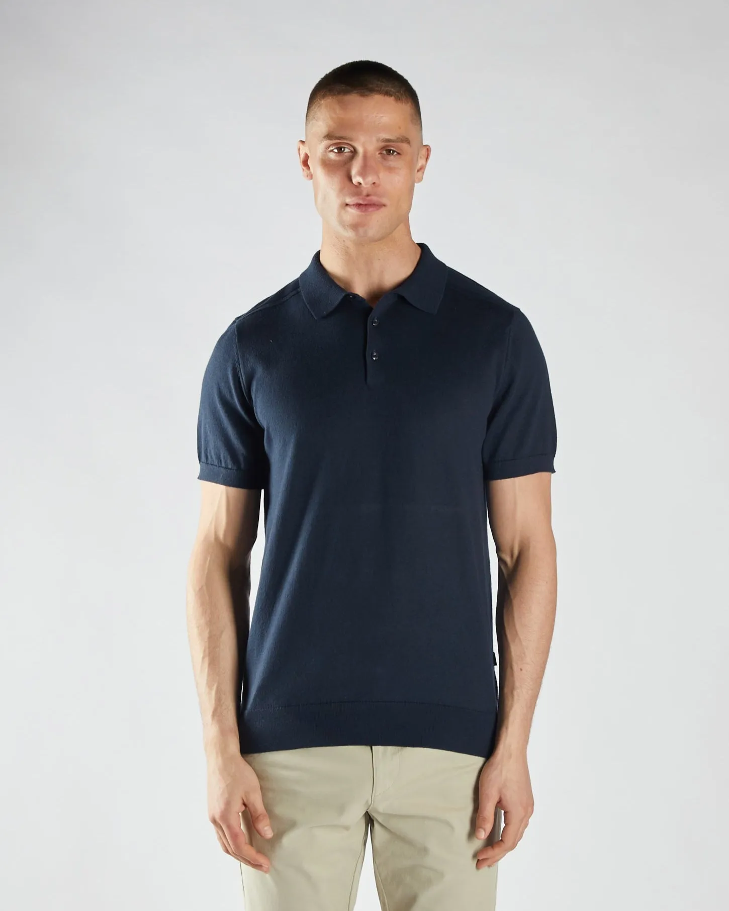 Ricardo Knitted Polo Salute Navy