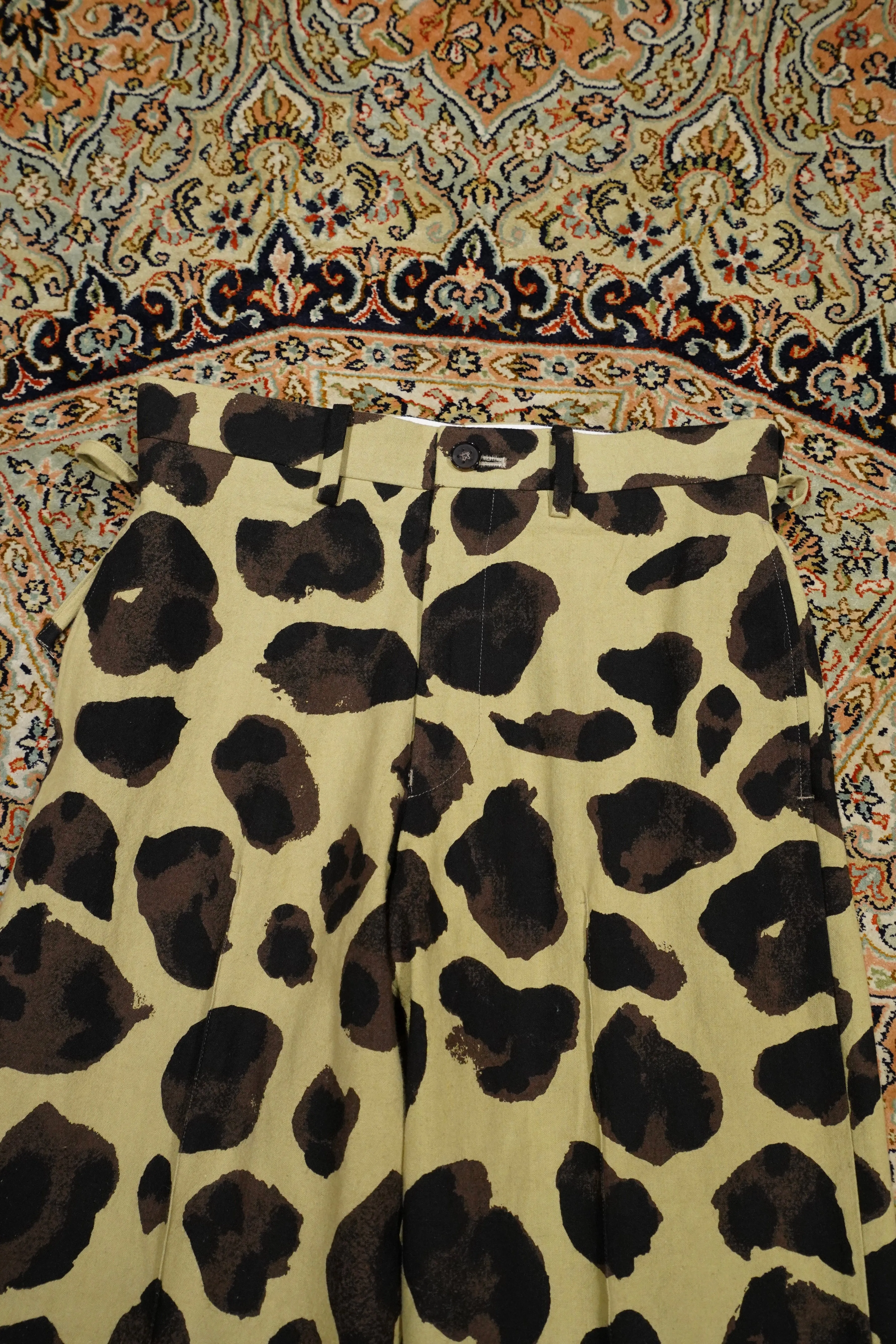 Sasquatchfabrix. ANIMAL PATTERN LINEN SLACKS (MUSTARD)