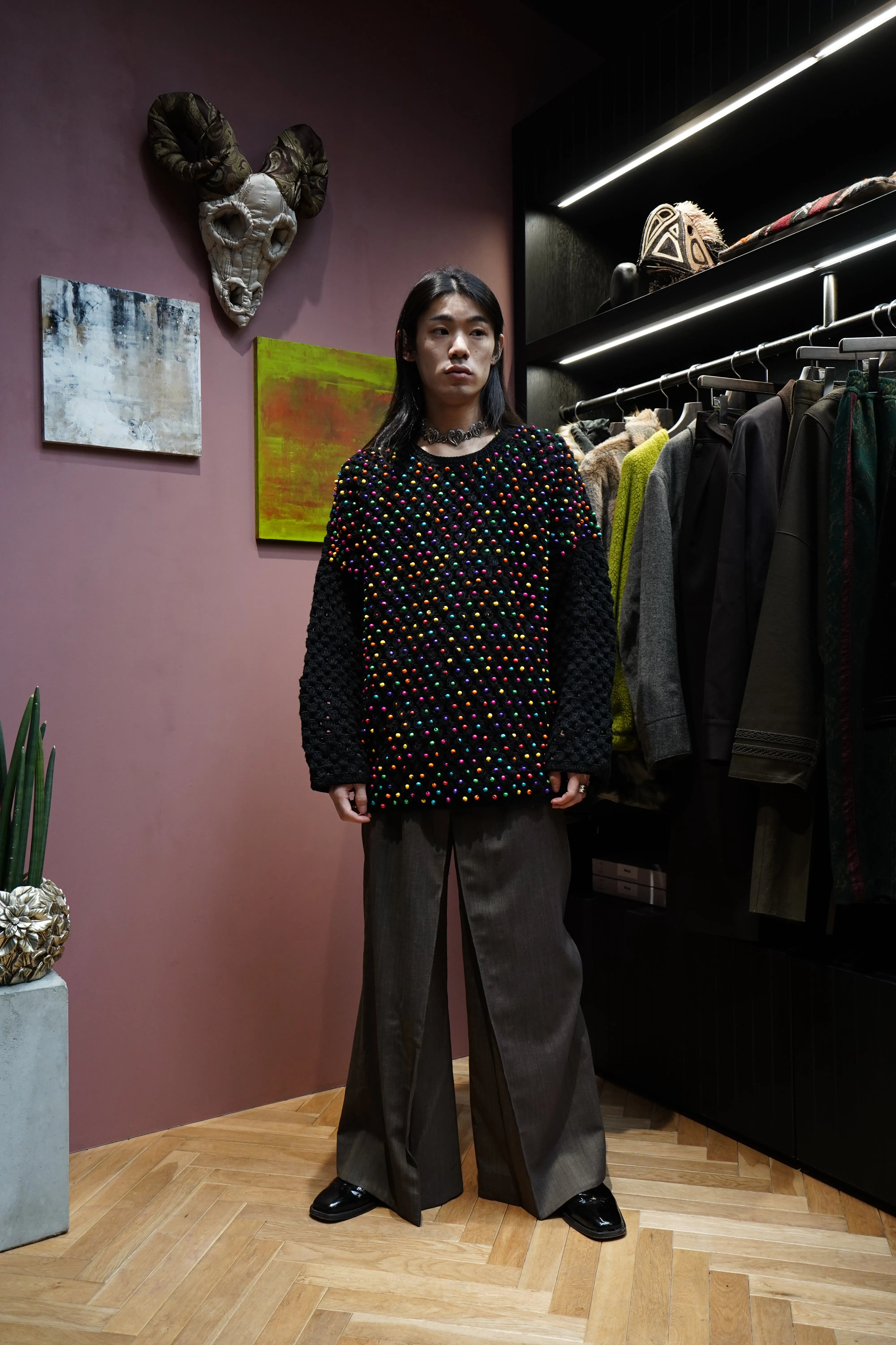 Sasquatchfabrix. HAKAMA SLACKS (ASH BLACK)