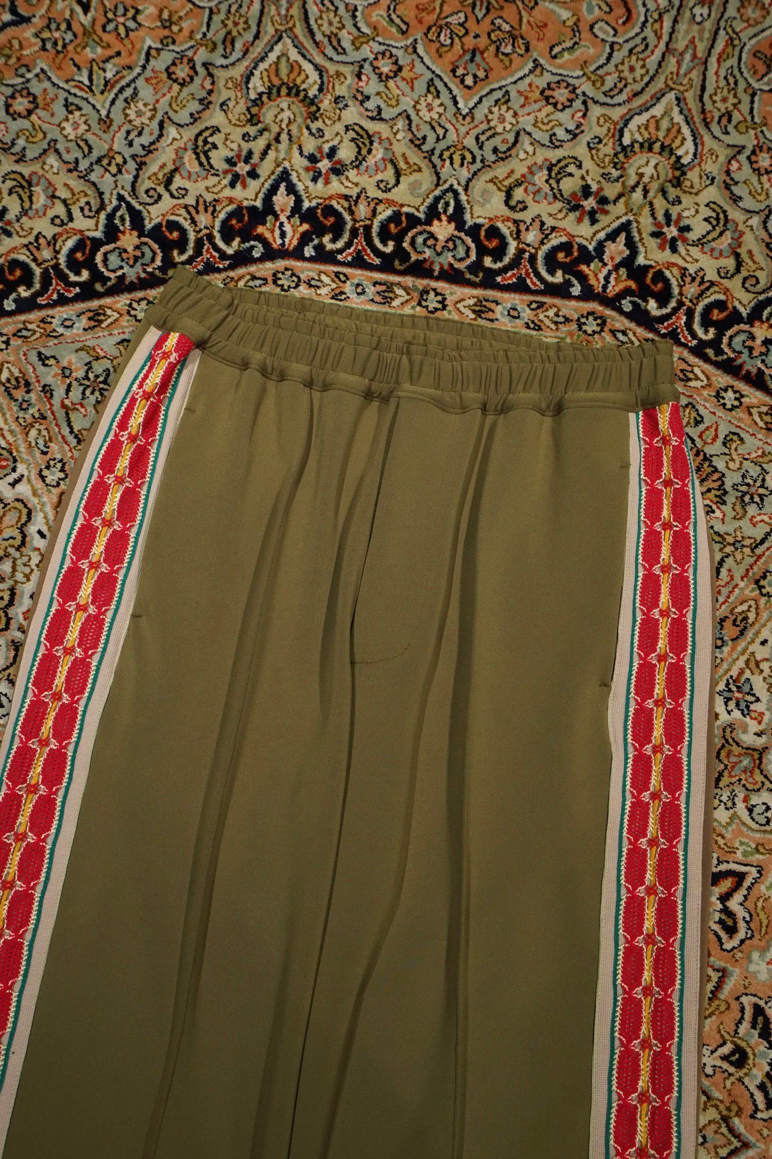 Sasquatchfabrix. LACE TAPE TRACK PANTS (COYOTE)