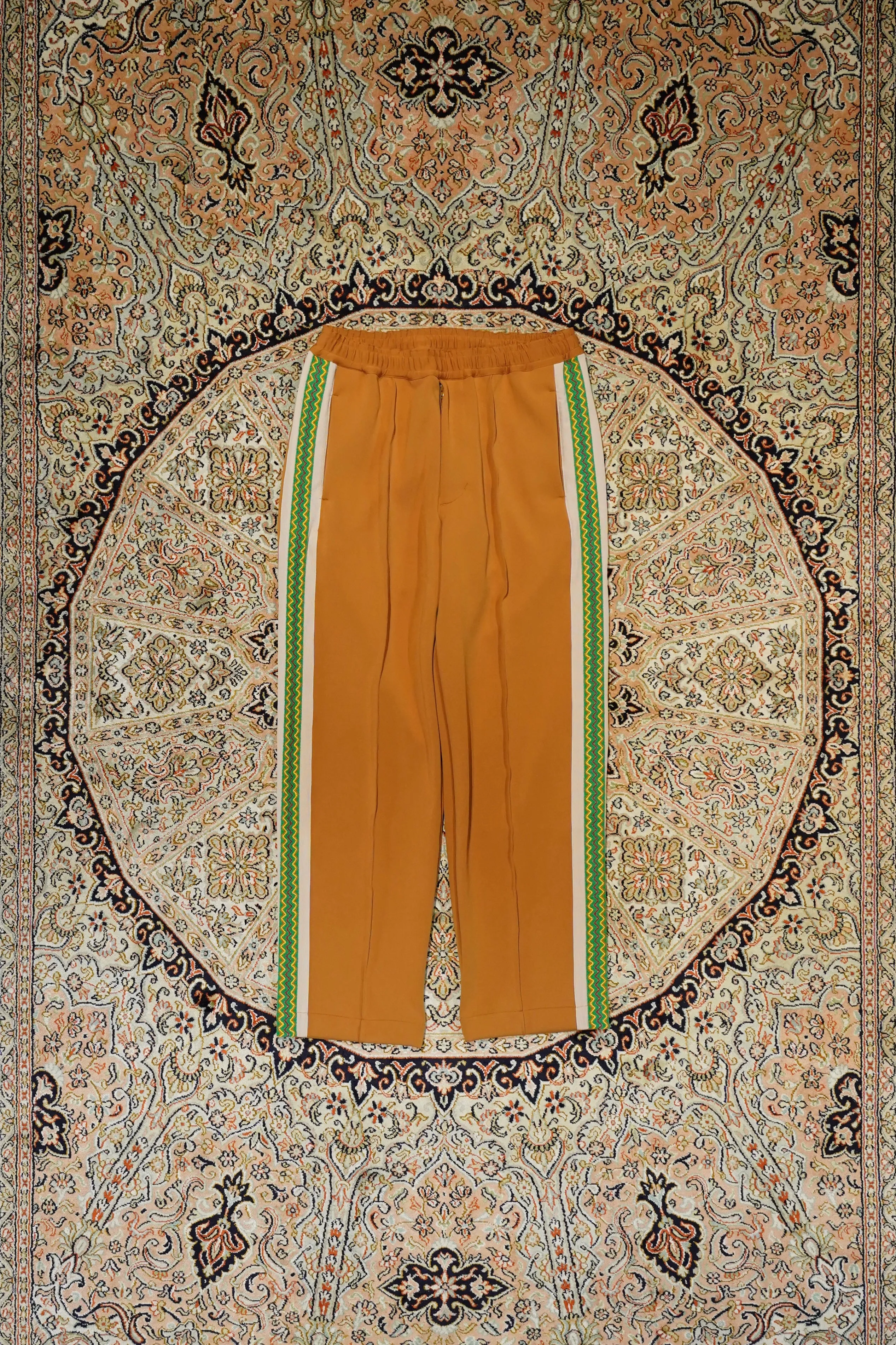 Sasquatchfabrix. LACE TAPE TRACK PANTS(MUSTARD)