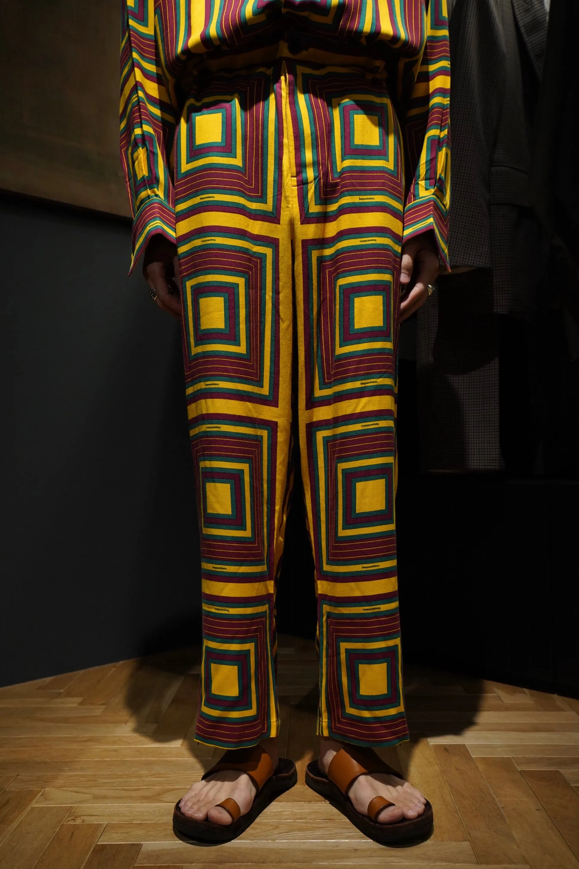 Sasquatchfabrix. RASTA CHECK EASY PANTS(WINE)