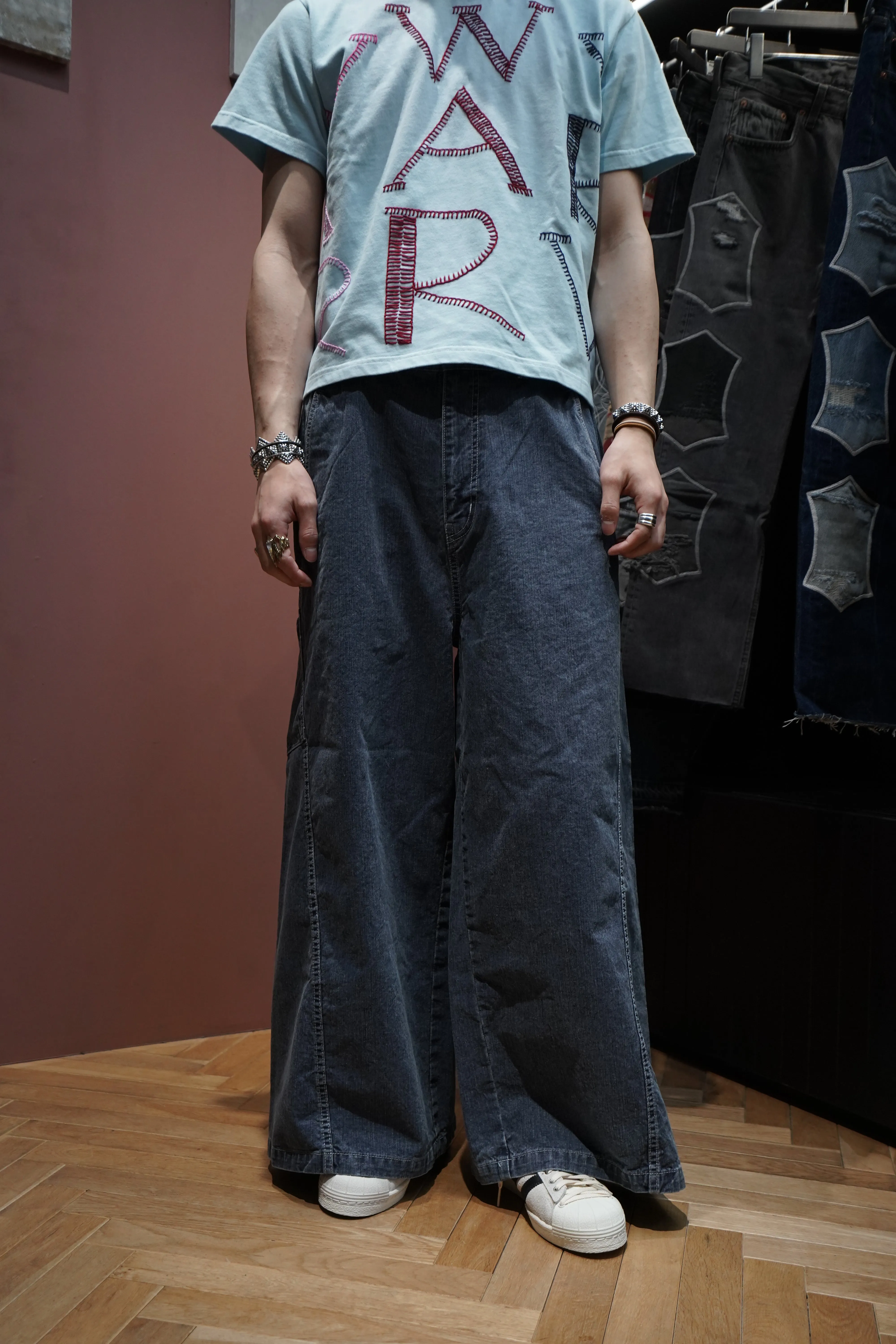 Sasquatchfabrix. SUPER BAGGY PANTS (INDIGO)