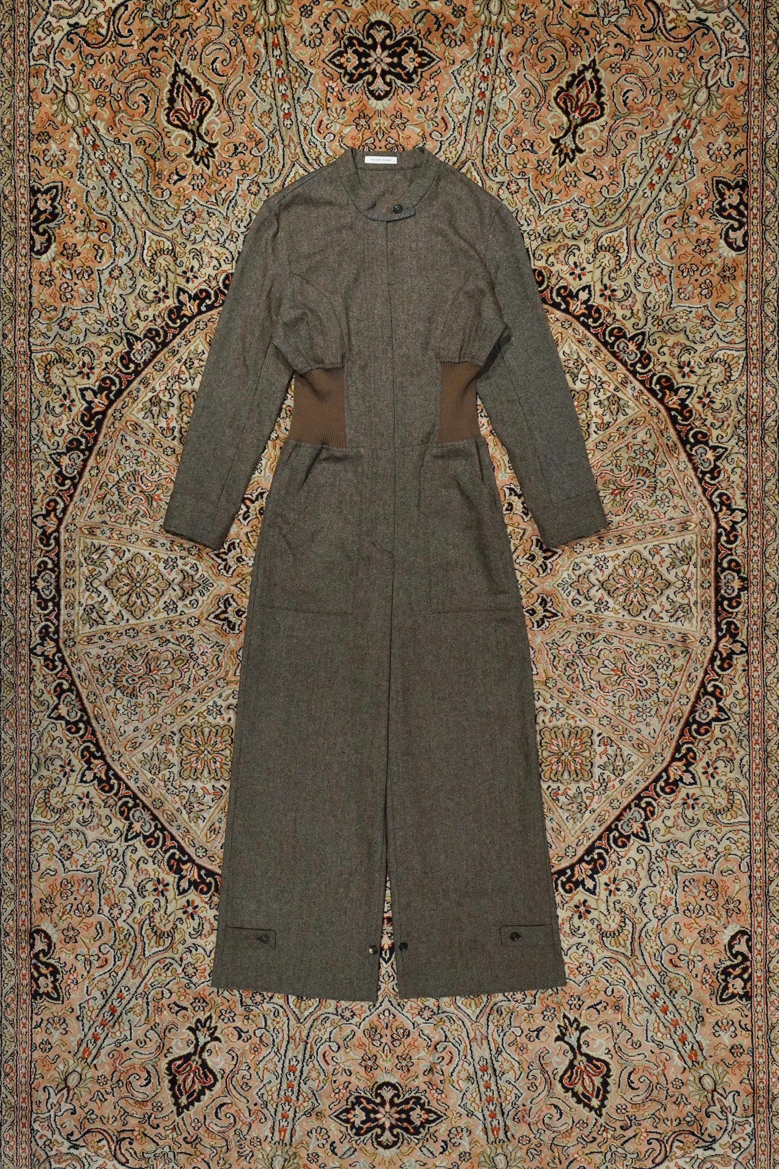 SATORU SASAKI WAIST-RIB JUMPSUITS (BROWN)