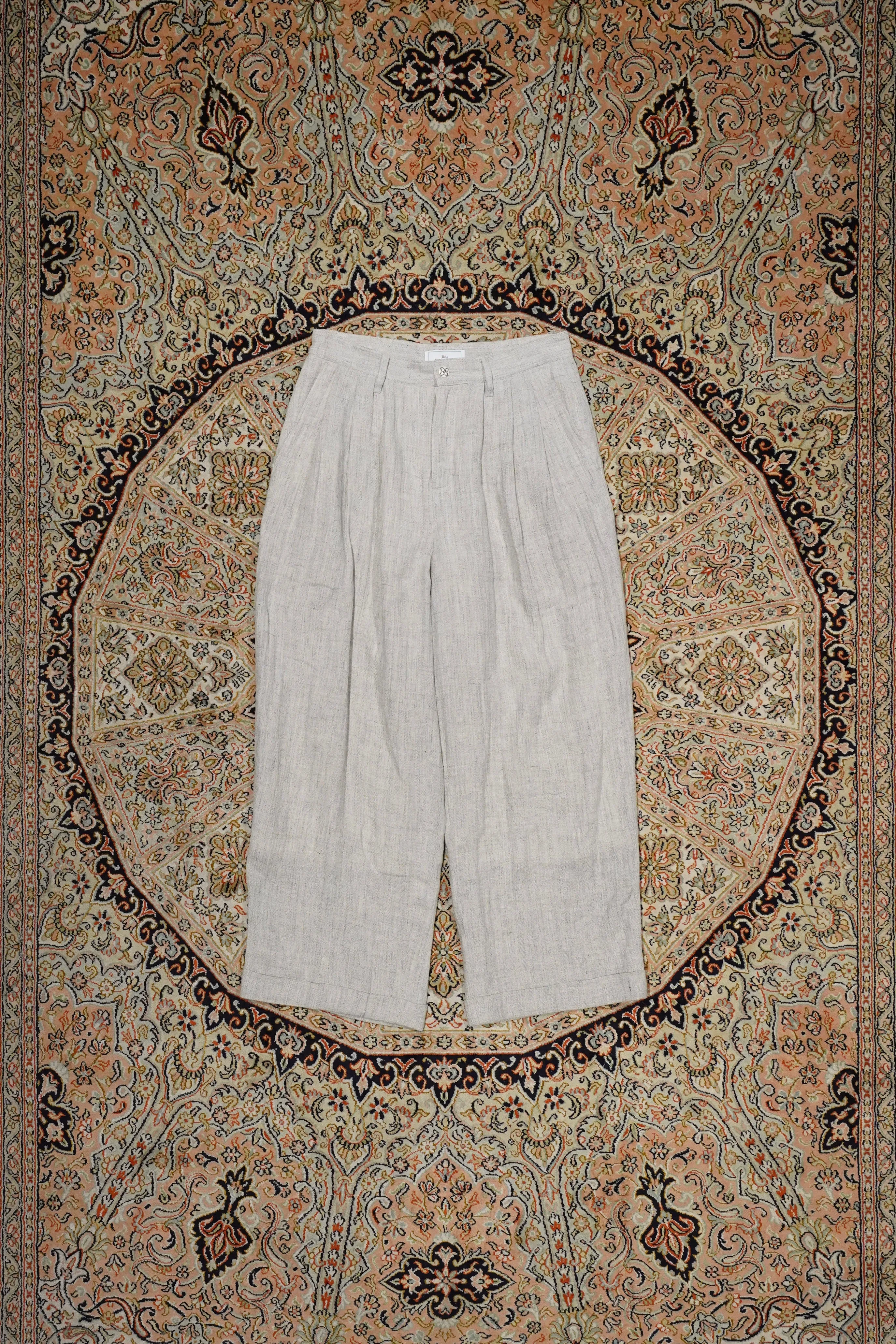 SILK LINEN 3TUCK PANTS