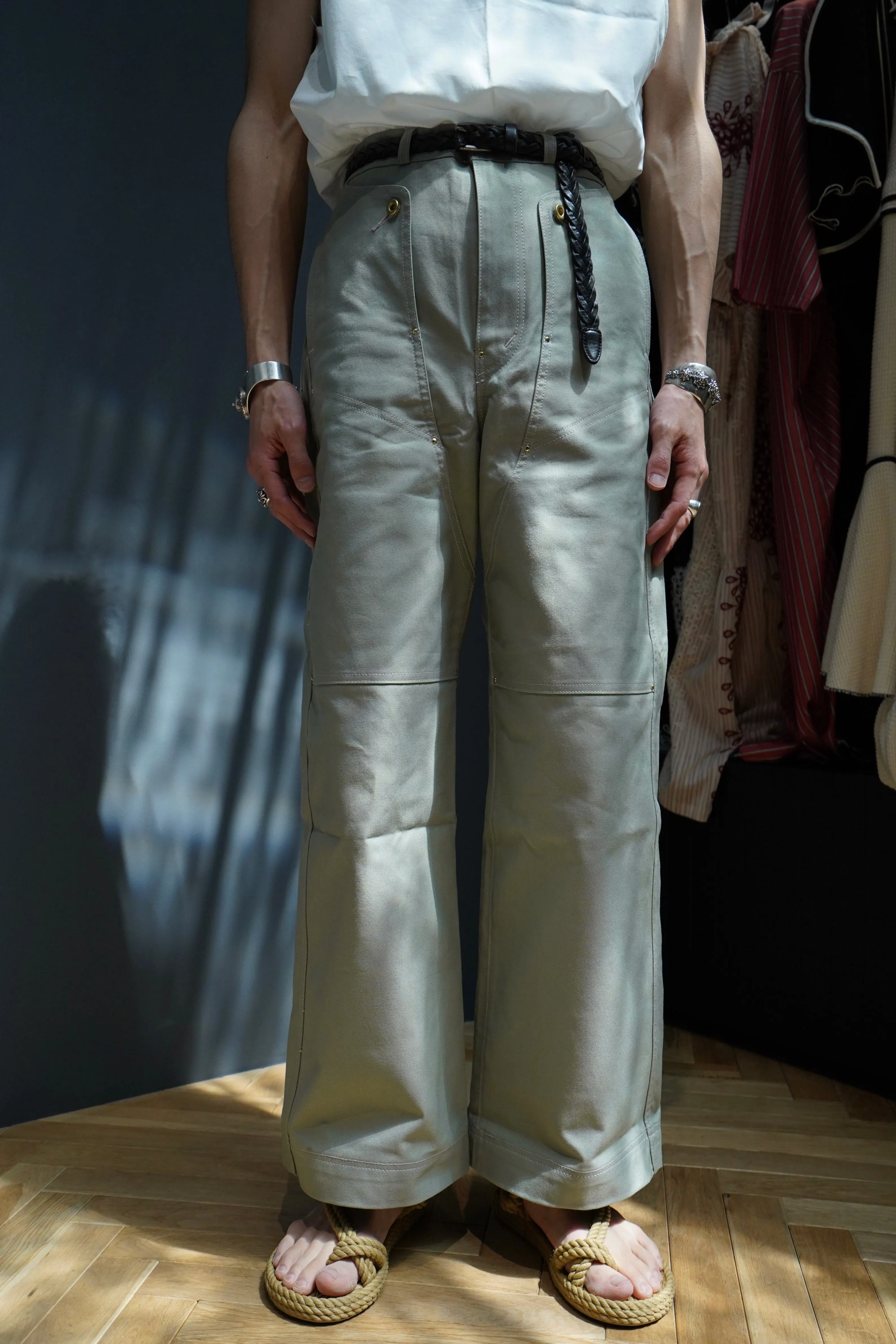 SOLARIS&Co. NAVAL FLARE PANTS-WATCHDOG (SAGE GREEN)(EXCLUSIVE)