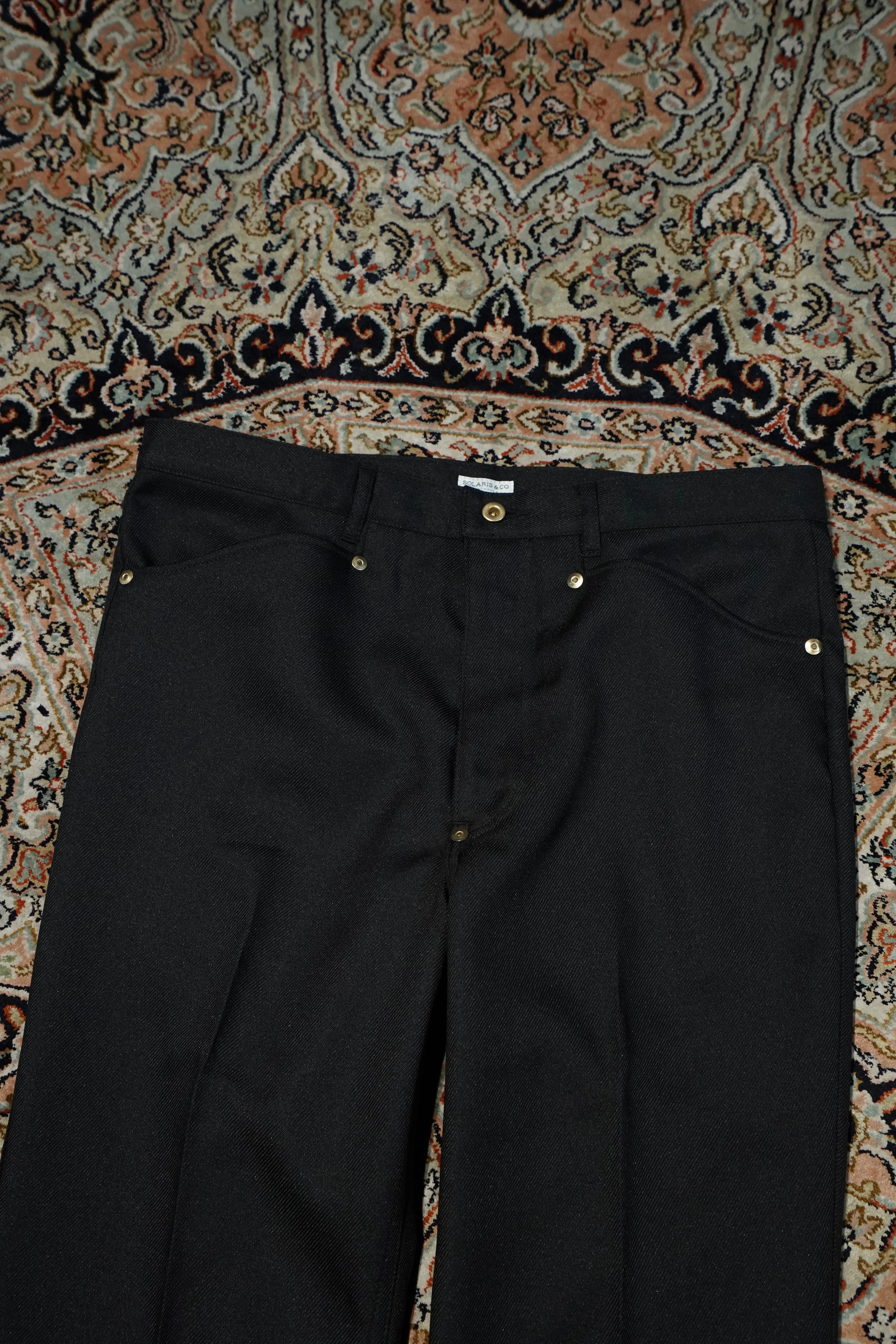 SOLARIS&Co. POLYESTER FLARE PANTS - B949 (BLACK)