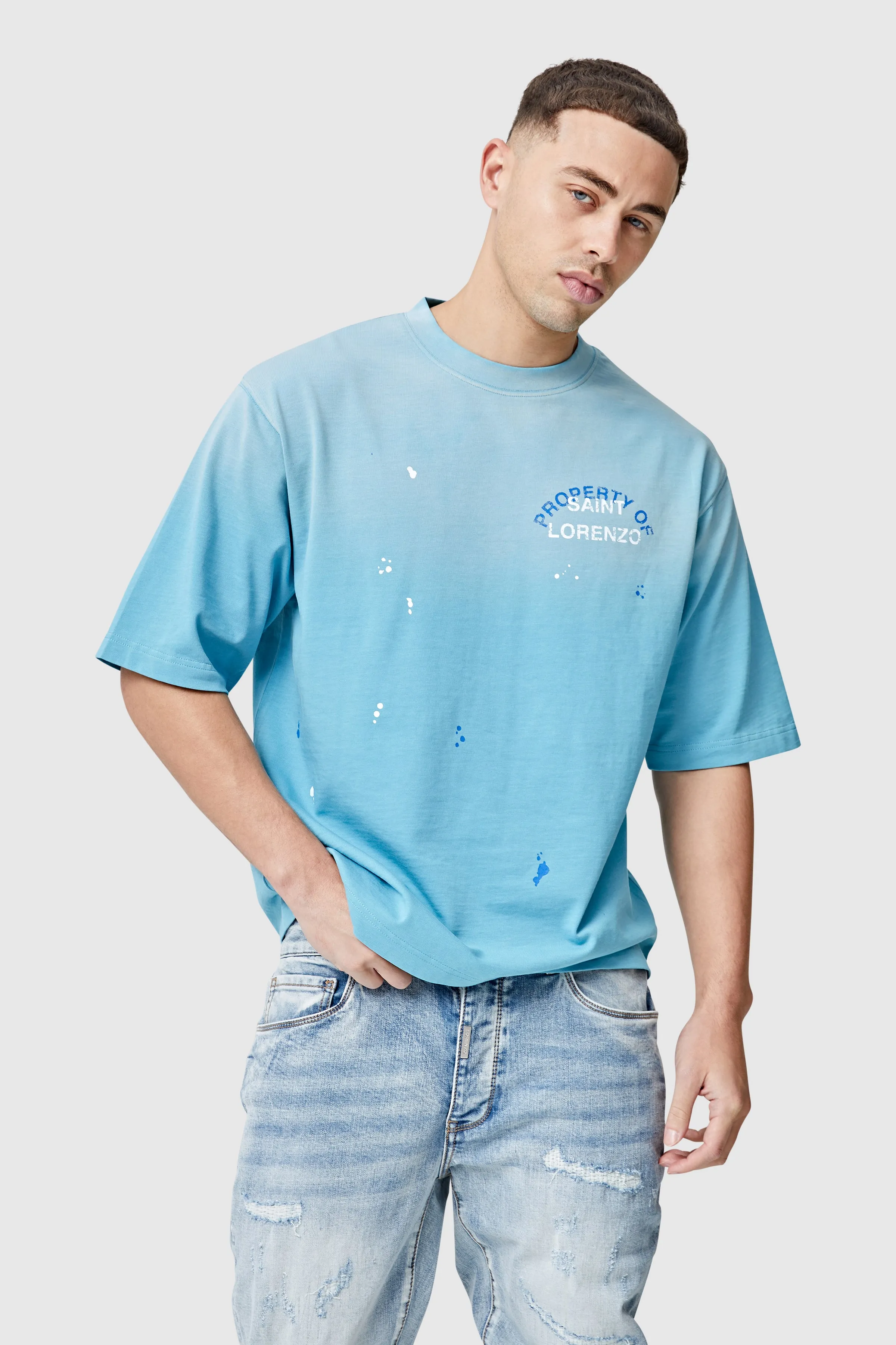 St Lorenzo Painter Tee - Blue