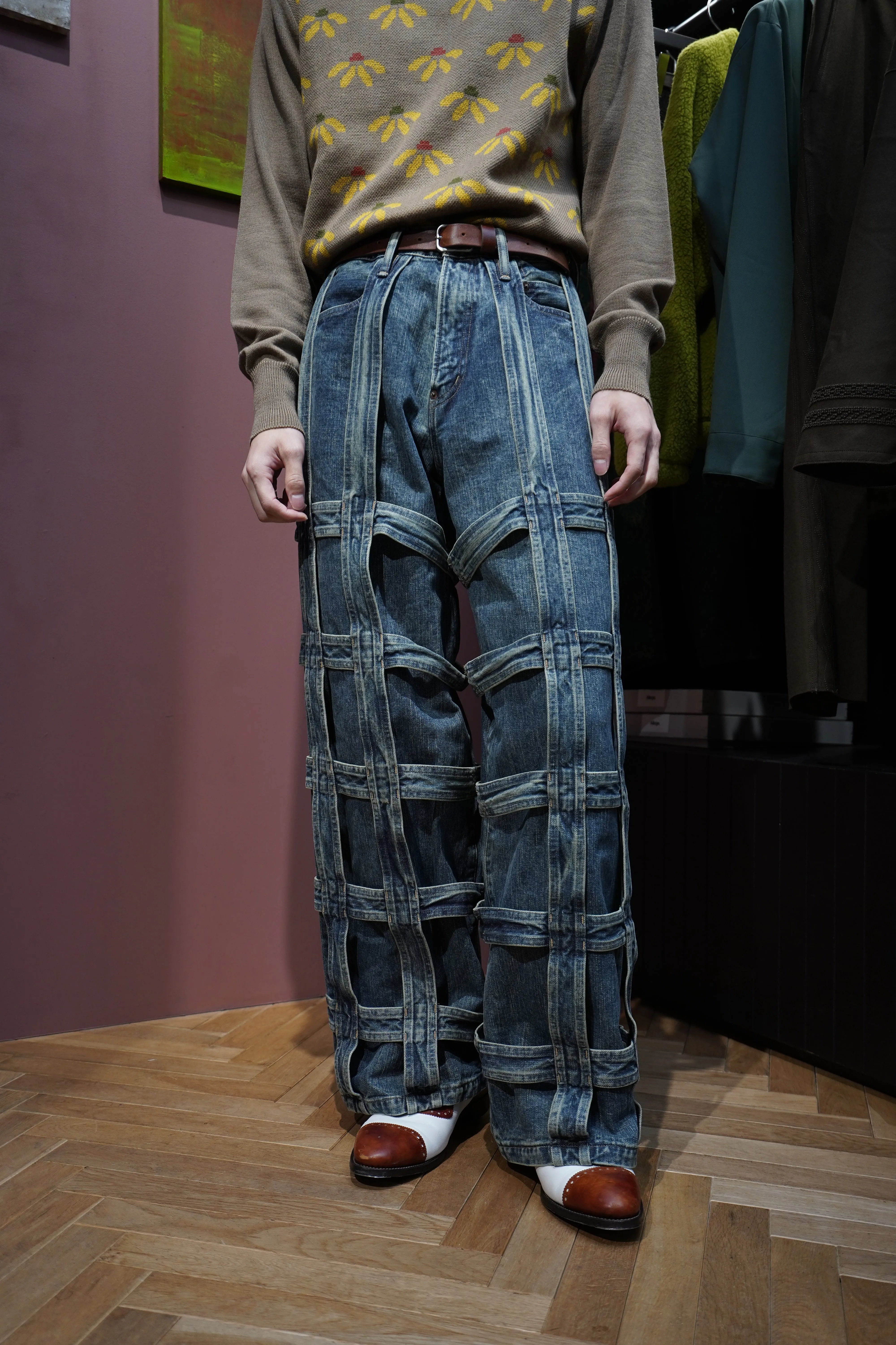 SUGARHILL CAGED DENIM PANTS (INDIGO)